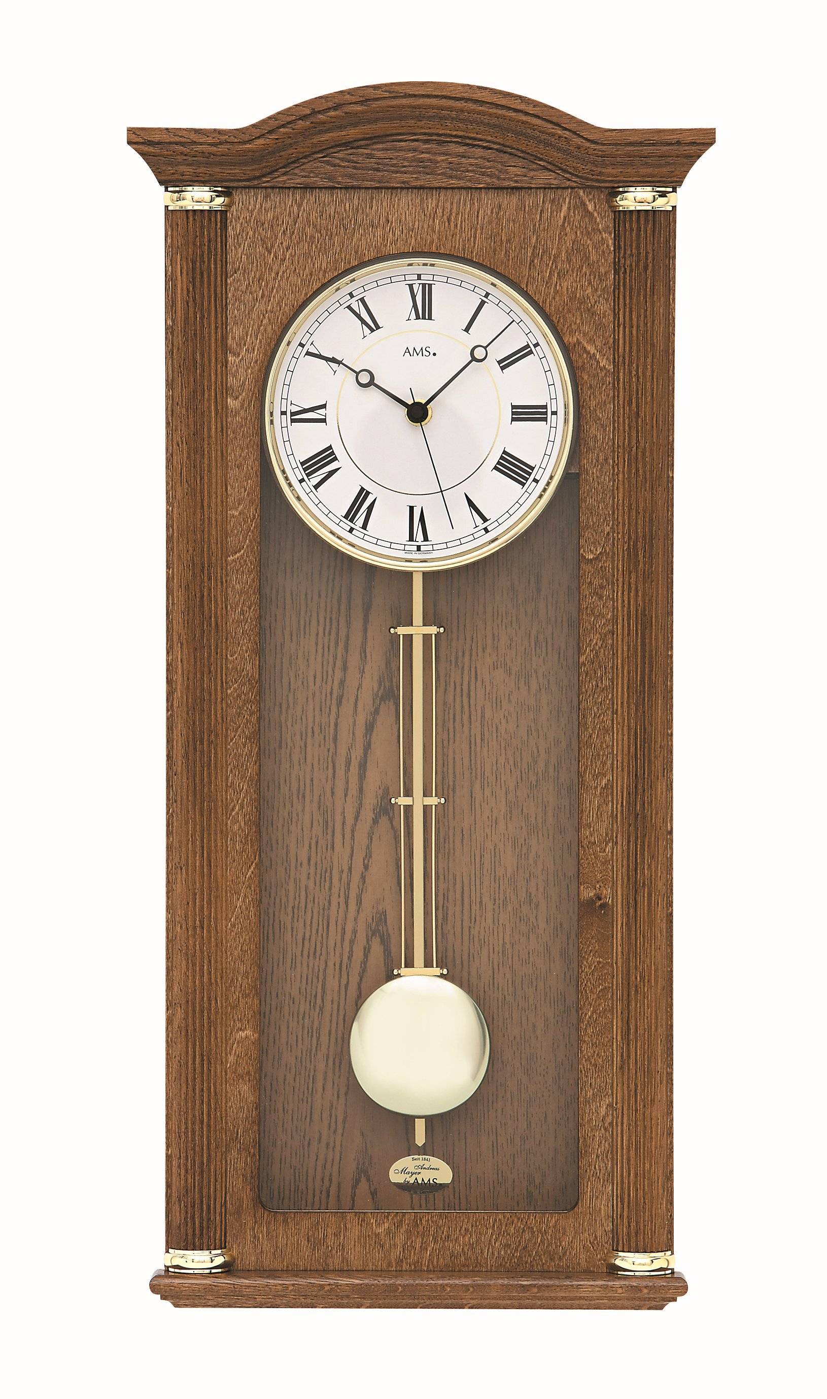 AMS Funk-Pendeluhr 5014-, Massivholz, Westminster, römische Ziffern