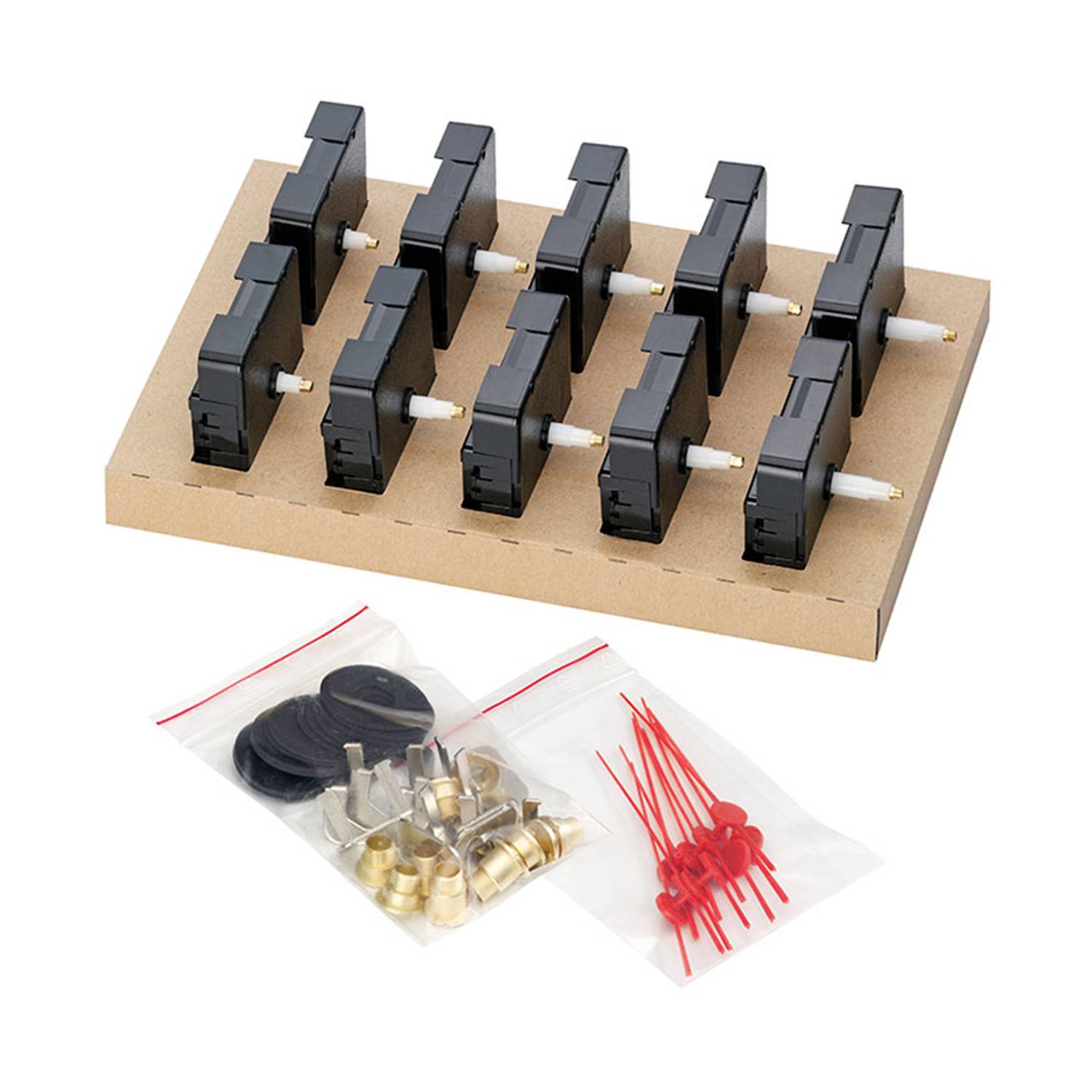 Dugena 838 Quarz-Uhrwerke, 10 Stück, ohne Zeigerpaar, mit Sekundenzeiger