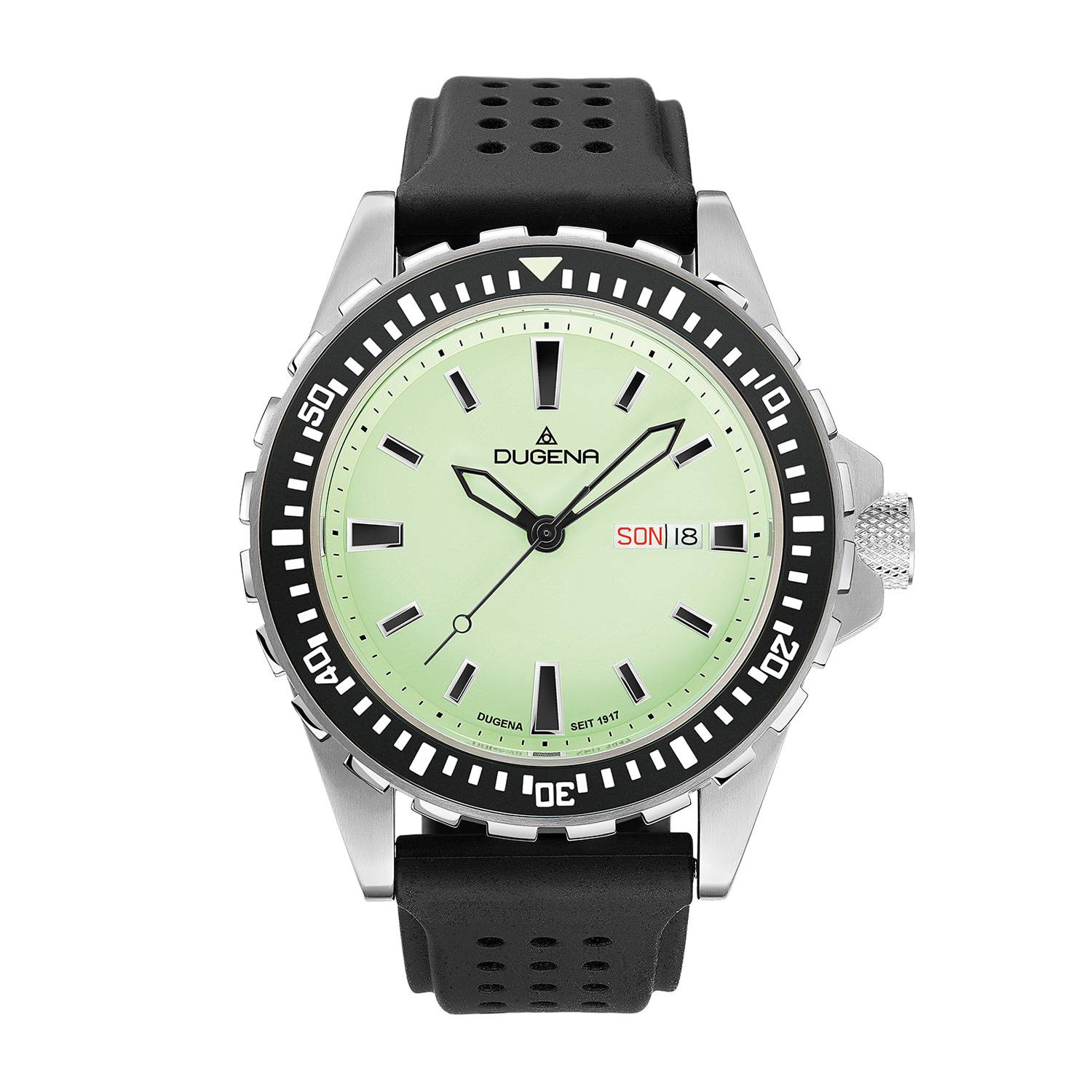 Dugena Herren-Armbanduhr Divers Friend, Quarz, Edelstahl, Mineralglas, 20 bar