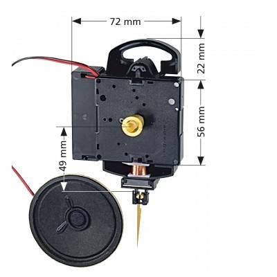 Hermle Quarz-Pendeluhrwerk Hermle 2214, ZWL 20mm, Westminster oder Bim Bam, mit Pendelvorrichtung