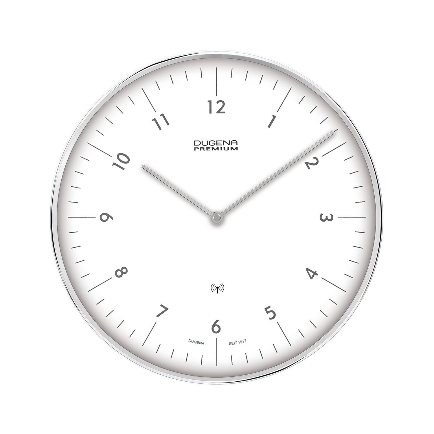 Dugena Wanduhr Dessau, Funkuhrwerk, Metallgehäuse, ø 32 cm, inklusive Batterie