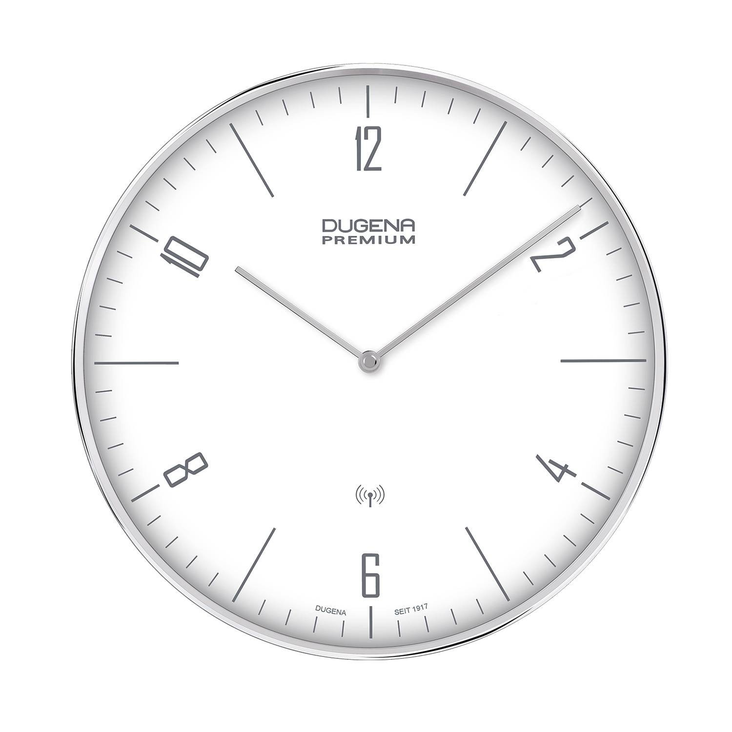 Dugena Wanduhr Dessau, Funkuhrwerk, Metallgehäuse, ø 32 cm, inklusive Batterie