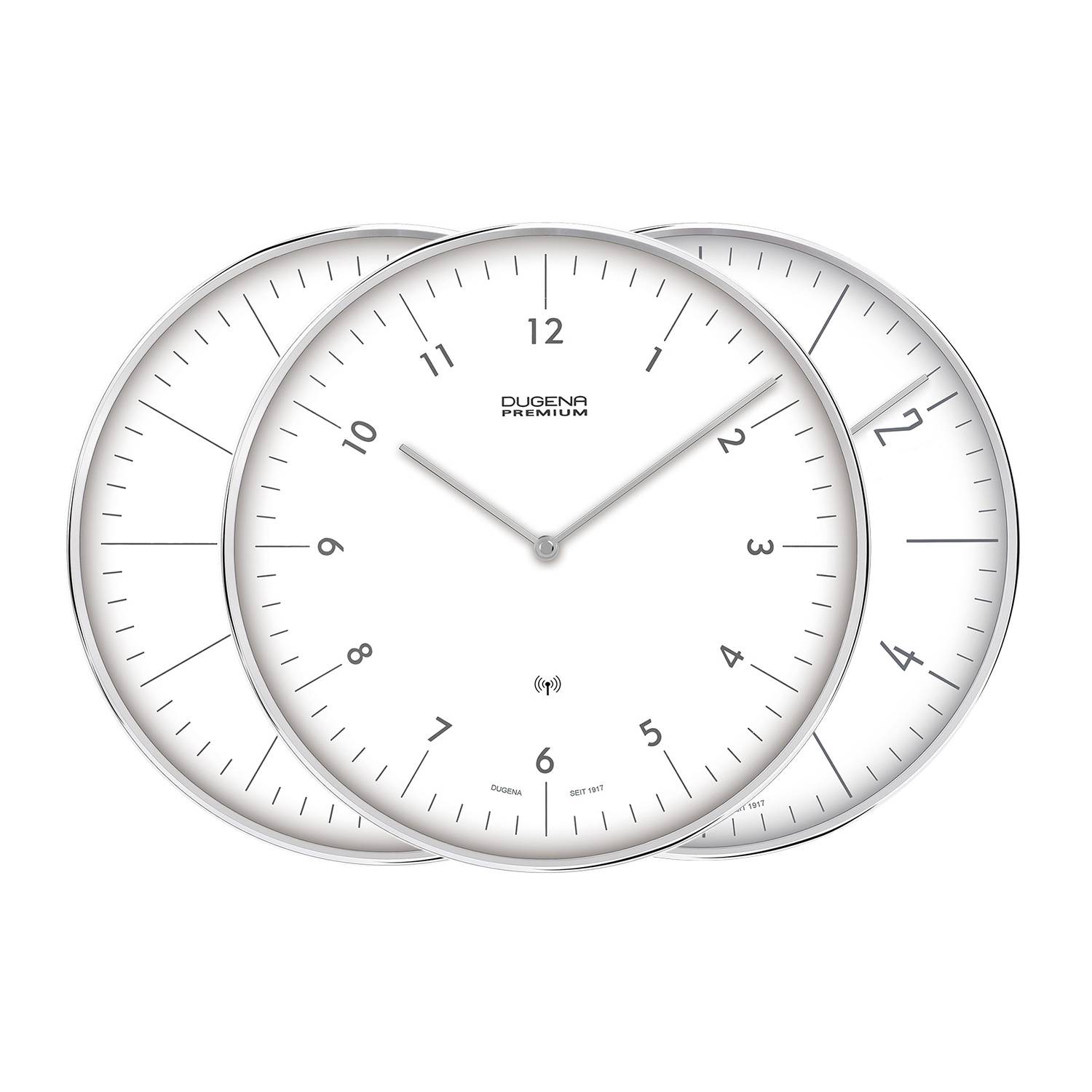 Dugena Wanduhr Dessau, Funkuhrwerk, Metallgehäuse, ø 32 cm, inklusive Batterie