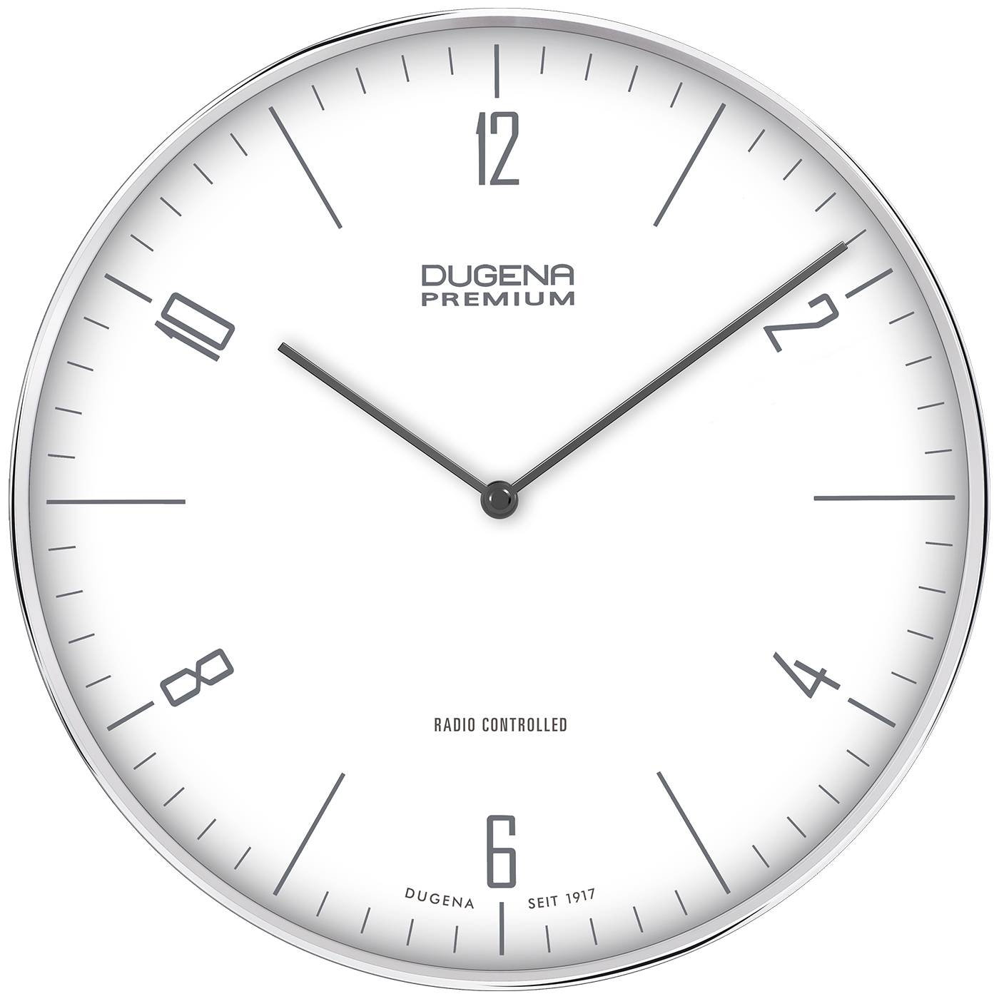 Dugena Wanduhr Dessau, Funkuhrwerk, Metallgehäuse, ø 32 cm, inklusive Batterie