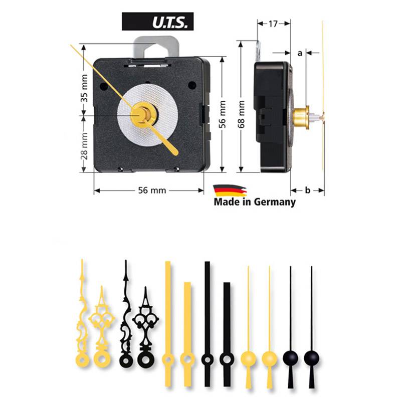 Quarz-Uhrwerk-Set WF UTS 800, mit Zeigern, ideal für Einsteiger, made in Germany