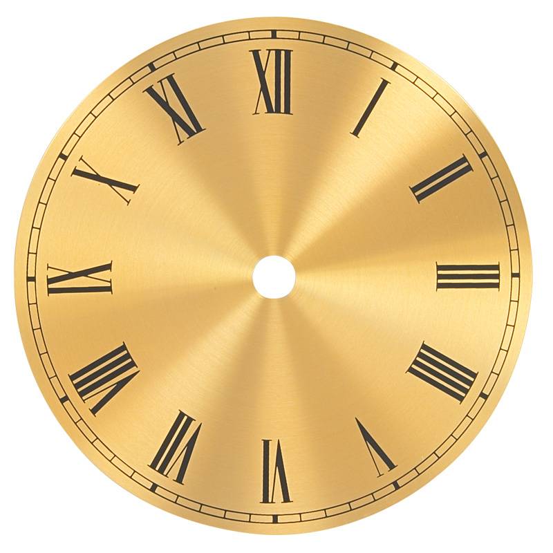 SELVA Zifferblatt für Regulateure, Gold, römische Ziffern, aus Aluminium, 175 mm