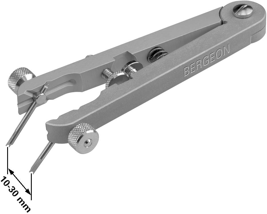 Bergeon 6825 Federstegzange, Anstoßweite 10–30 mm, Werkzeug für Uhrmacher