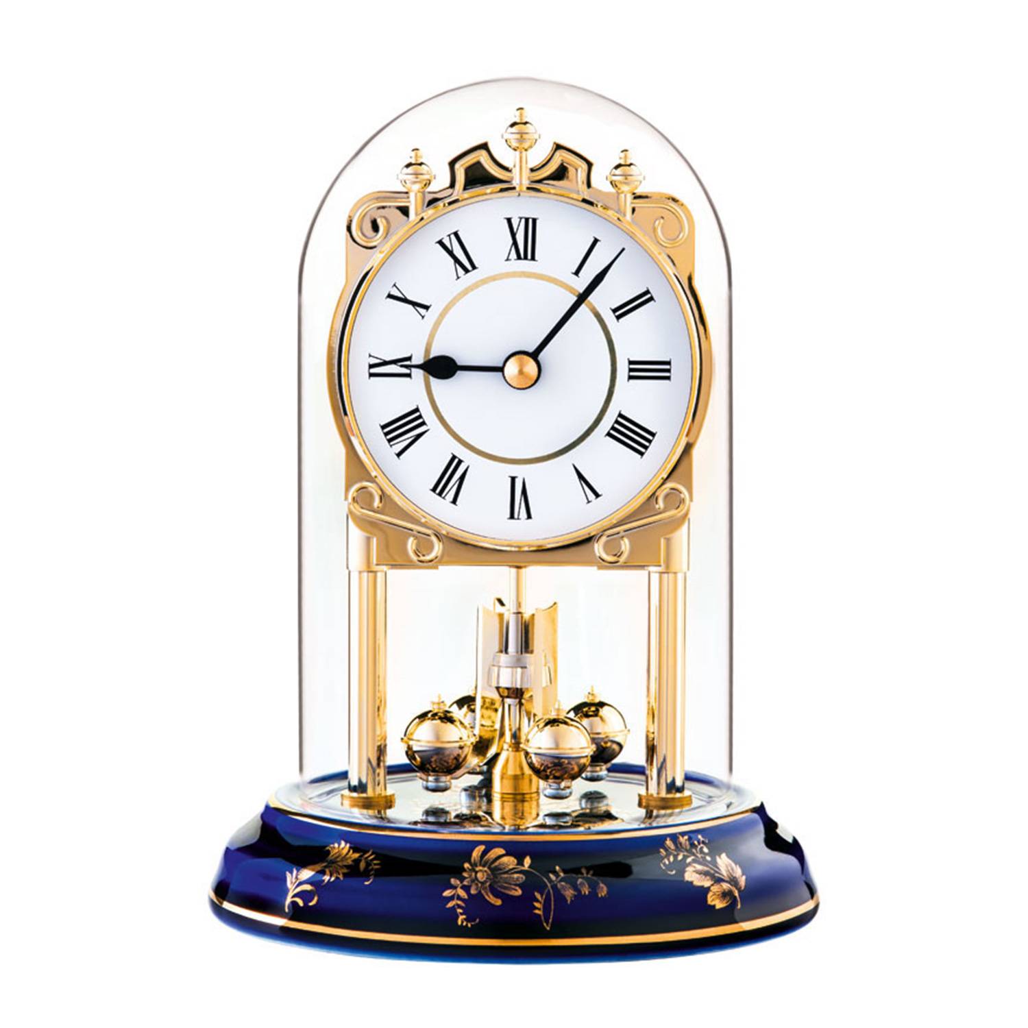 Haller Mini-Quarz-Jahresuhr Lisa, handgestaltet, mit Kristallglashaube, 17 cm