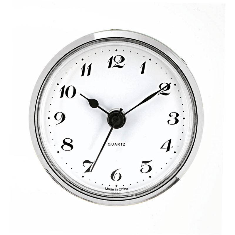 UTS Einsteckwerk UTS Trommel Ø 57mm, Lünette Ø 65mm silber, Zifferblatt weiß-antik, arabisch Zahlen