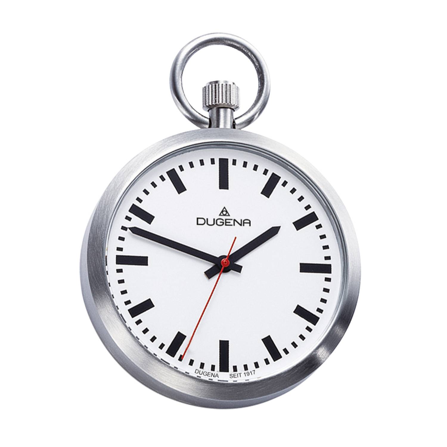 Dugena Herren-Taschenuhr Lepine, Quarz, Edelstahl, Mineralglas, inkl. Kette