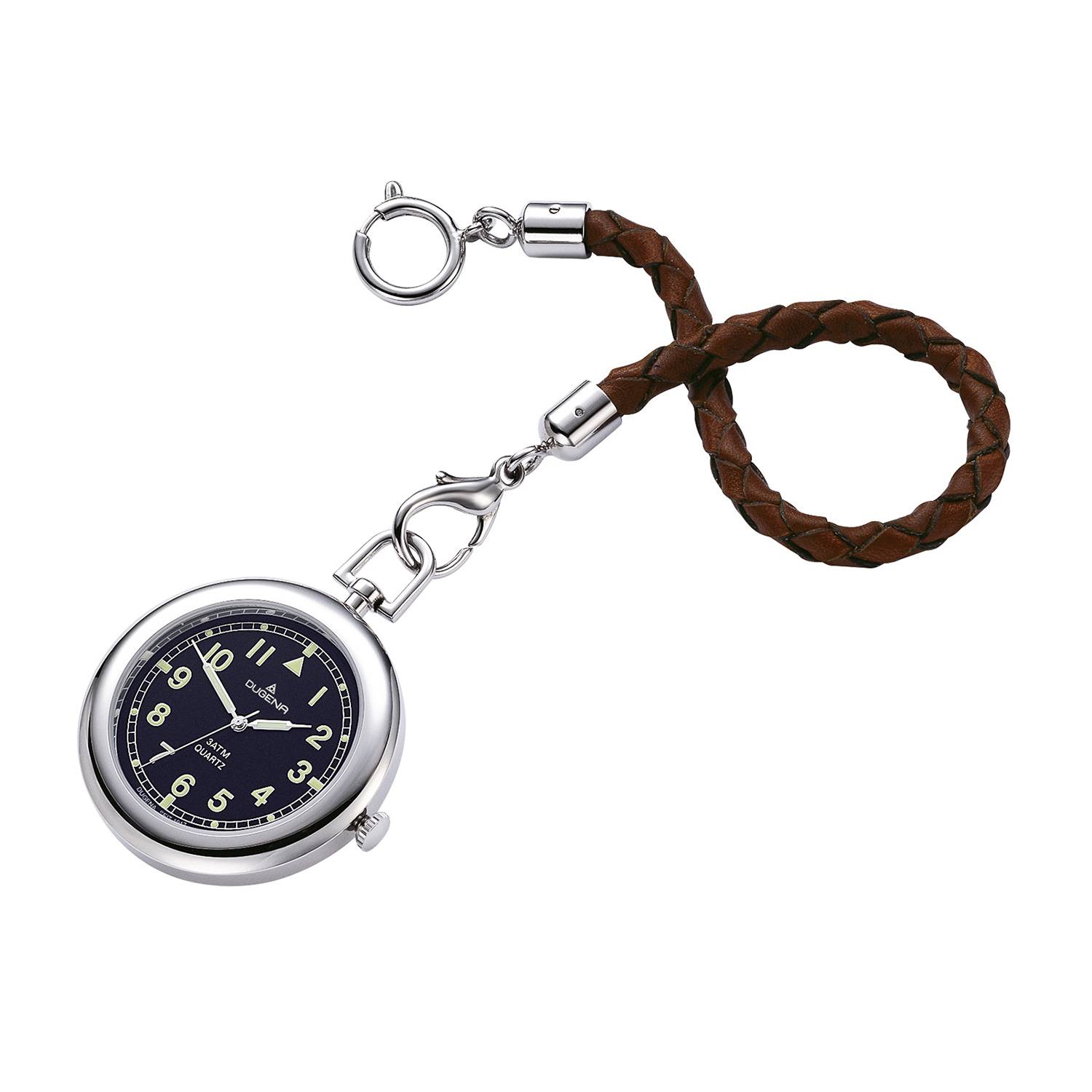 Dugena Taschenuhr 4149874-1, für Herren, Quarz, Edelstahl, Ledertasche, 3 bar