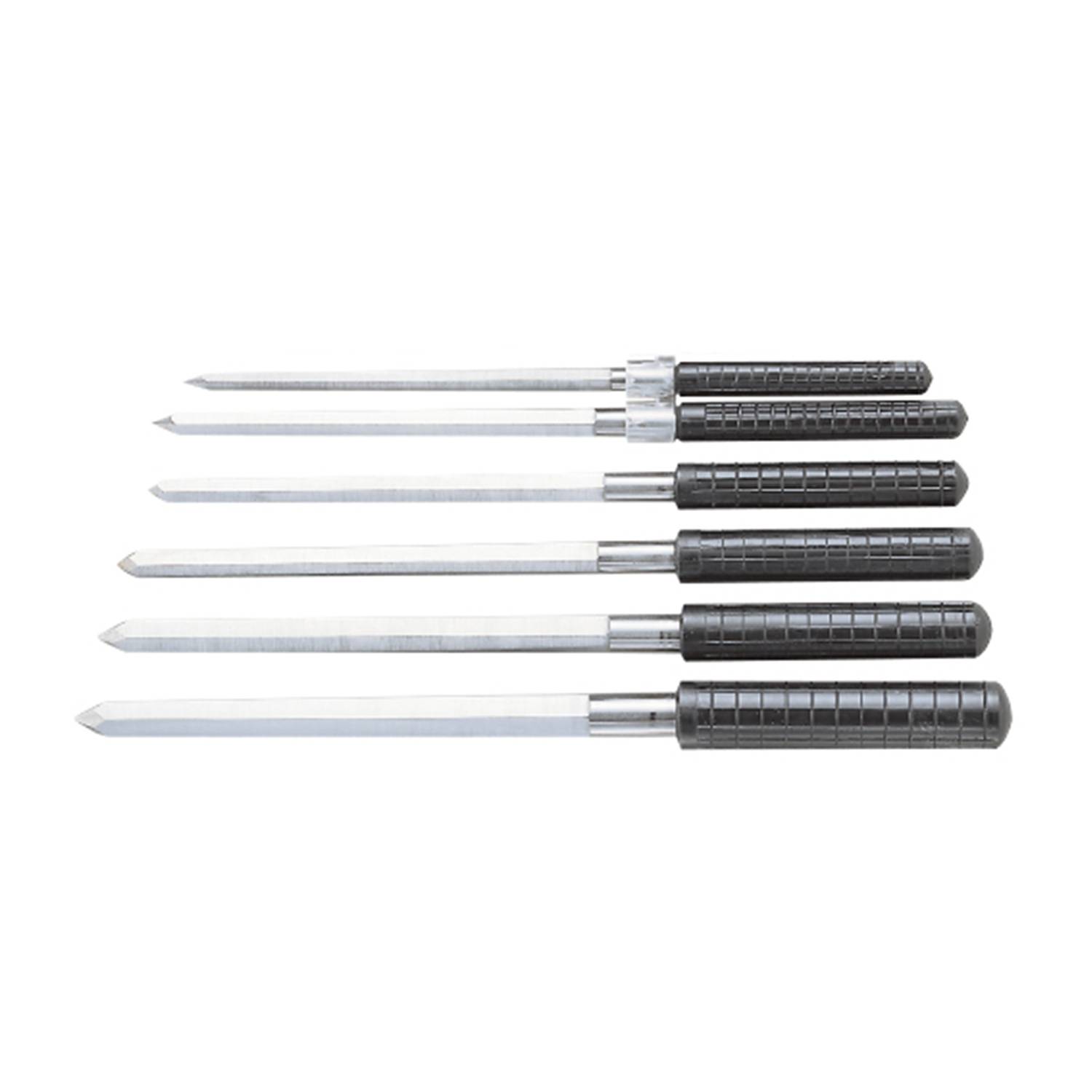 SELVA Konische Handreibahlen-Satz, 6 Stk., 5-kantig, 2 bis 6 mm, Kunststoffgriff