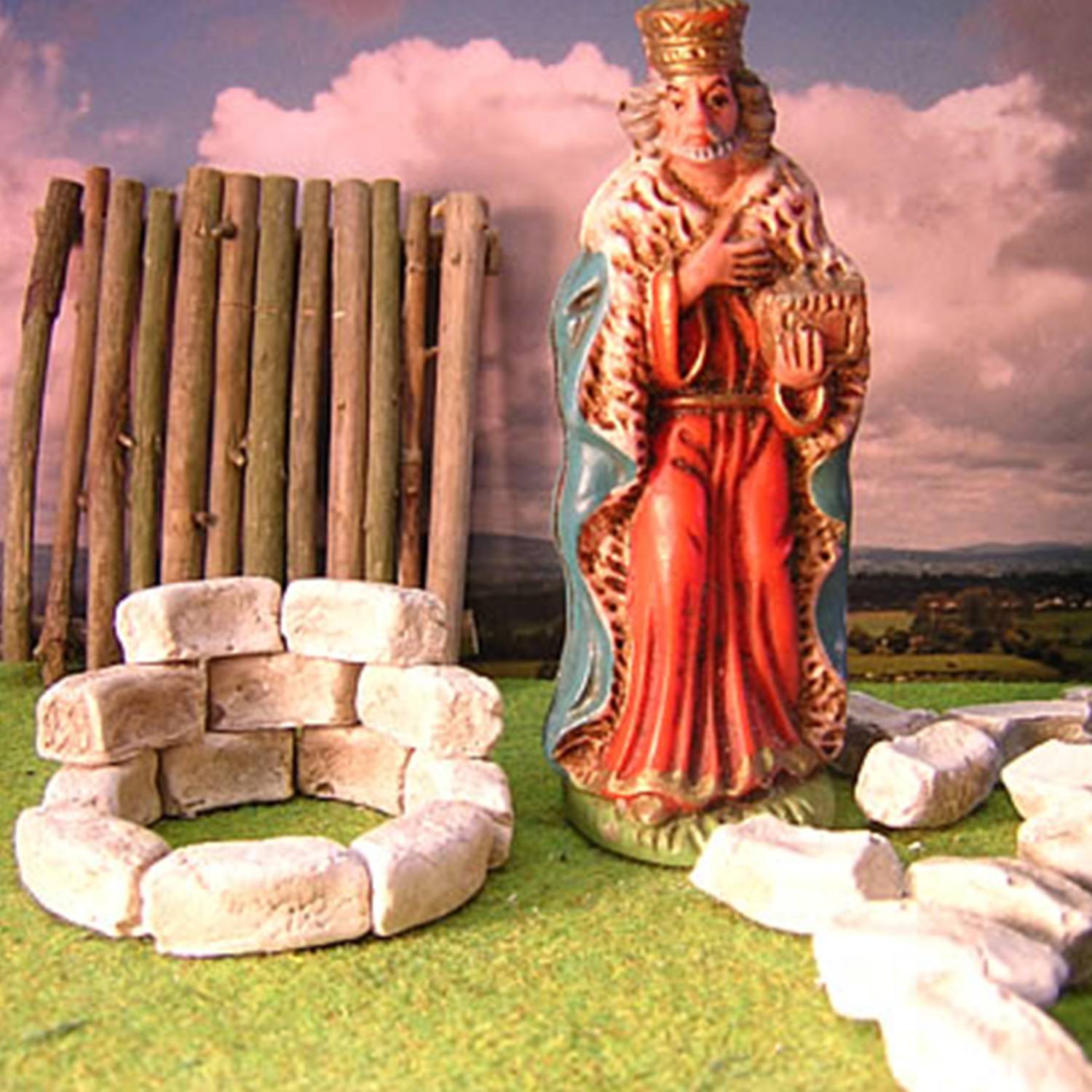 SELVA Bausteine, 120 Stück, 2 x 1 x 1 cm, koloriert, für Modell- und Krippenbau