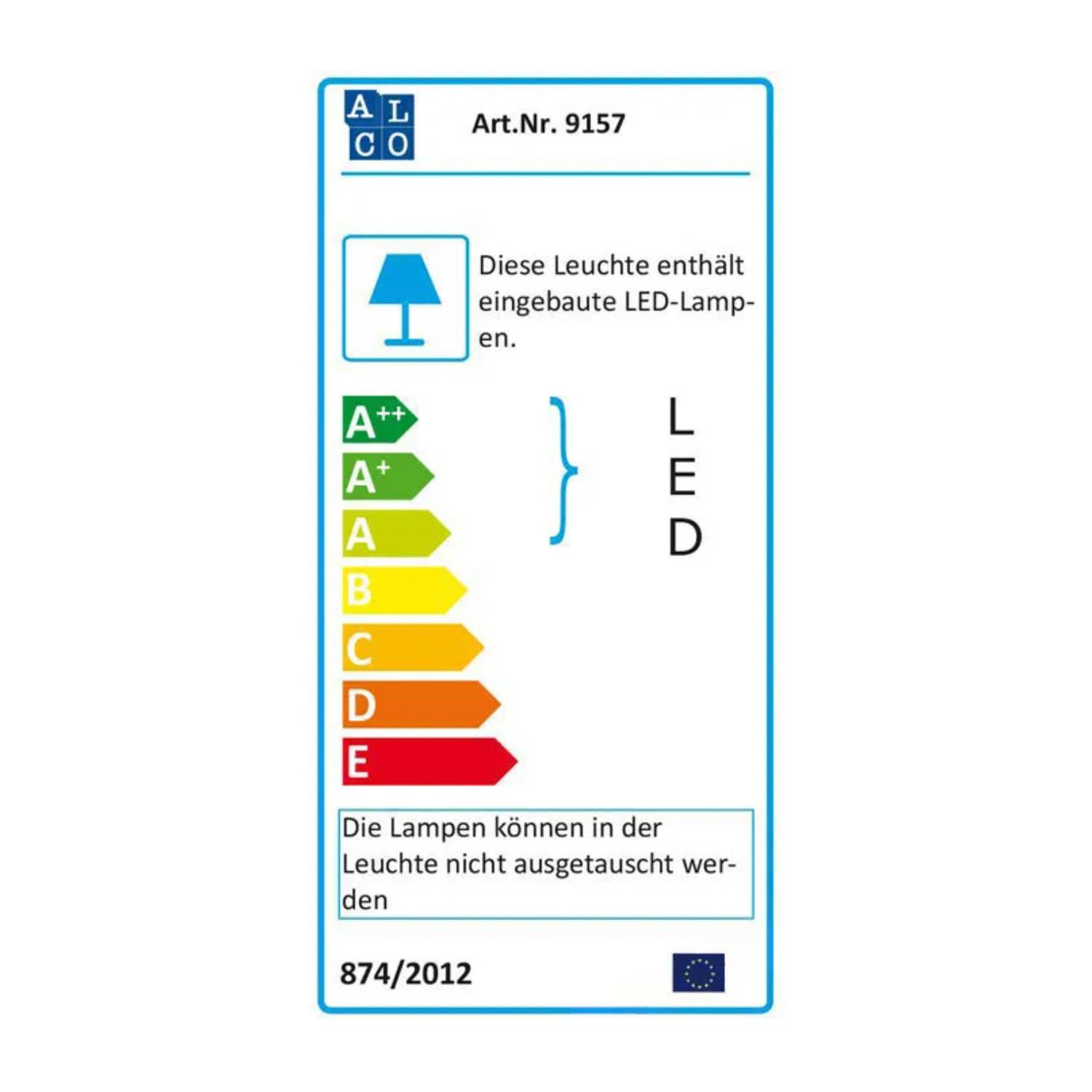 Alco 9157 LED-Arbeitsplatzleuchte, Schwarz / Silber, 3-fach dimmbar, mit Touch