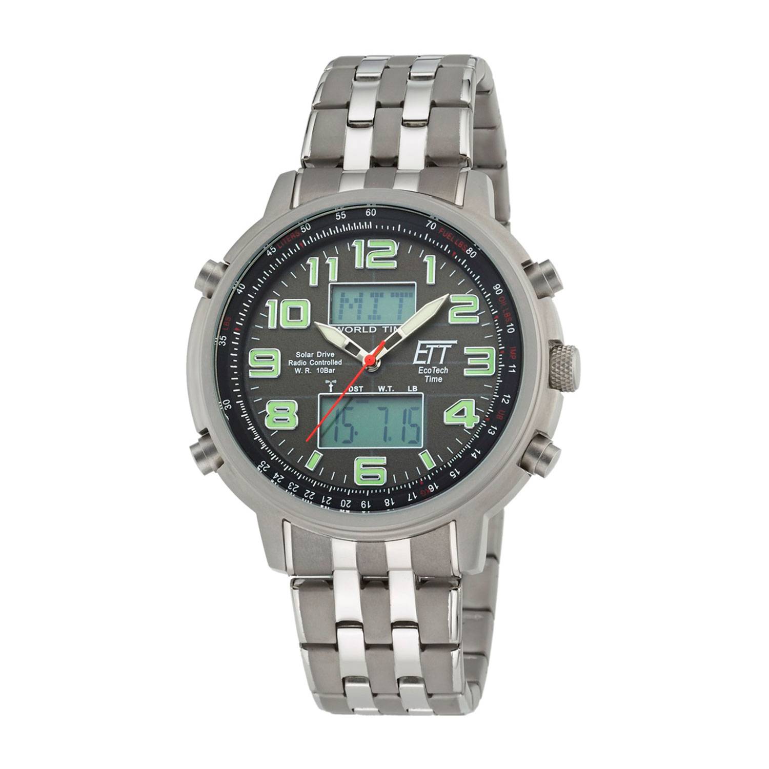 ETT Herrenuhr EGS-11302-22M, Funk, Solar, analog-digital, Chronograph, Edelstahl