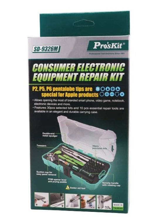 PRO'S KIT Schraubendreher- und Bit-Satz für Akkutausch