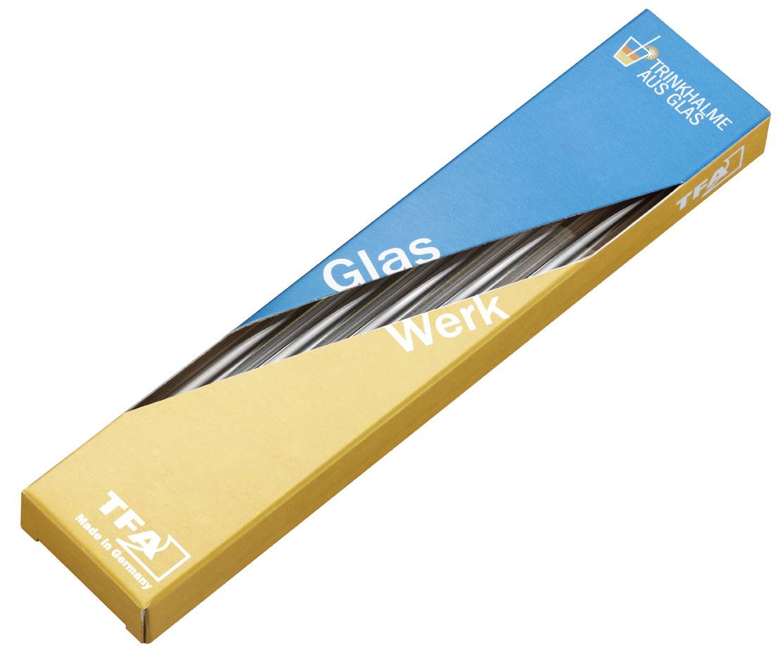 SELVA Trinkhalme/ Strohhalme aus Glas, Ø 8mm, Länge 20cm
