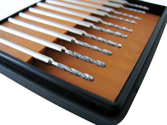 SELVA Diamant-beschichteter HSS-Mini-Spezialbohrersatz