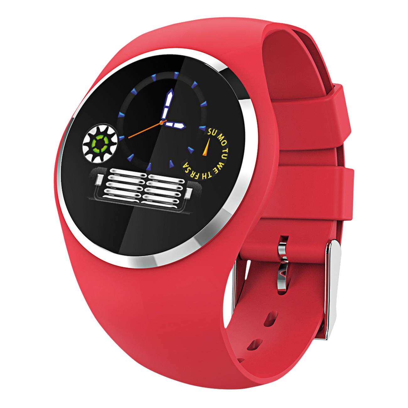 Atlanta Fitness Tracker, rot, mit rundem Farbdisplay