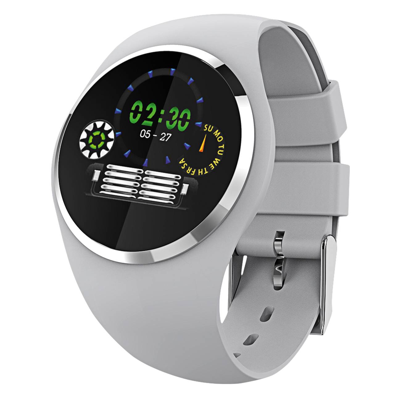 Atlanta Fitness Tracker, grau, mit rundem Farbdisplay