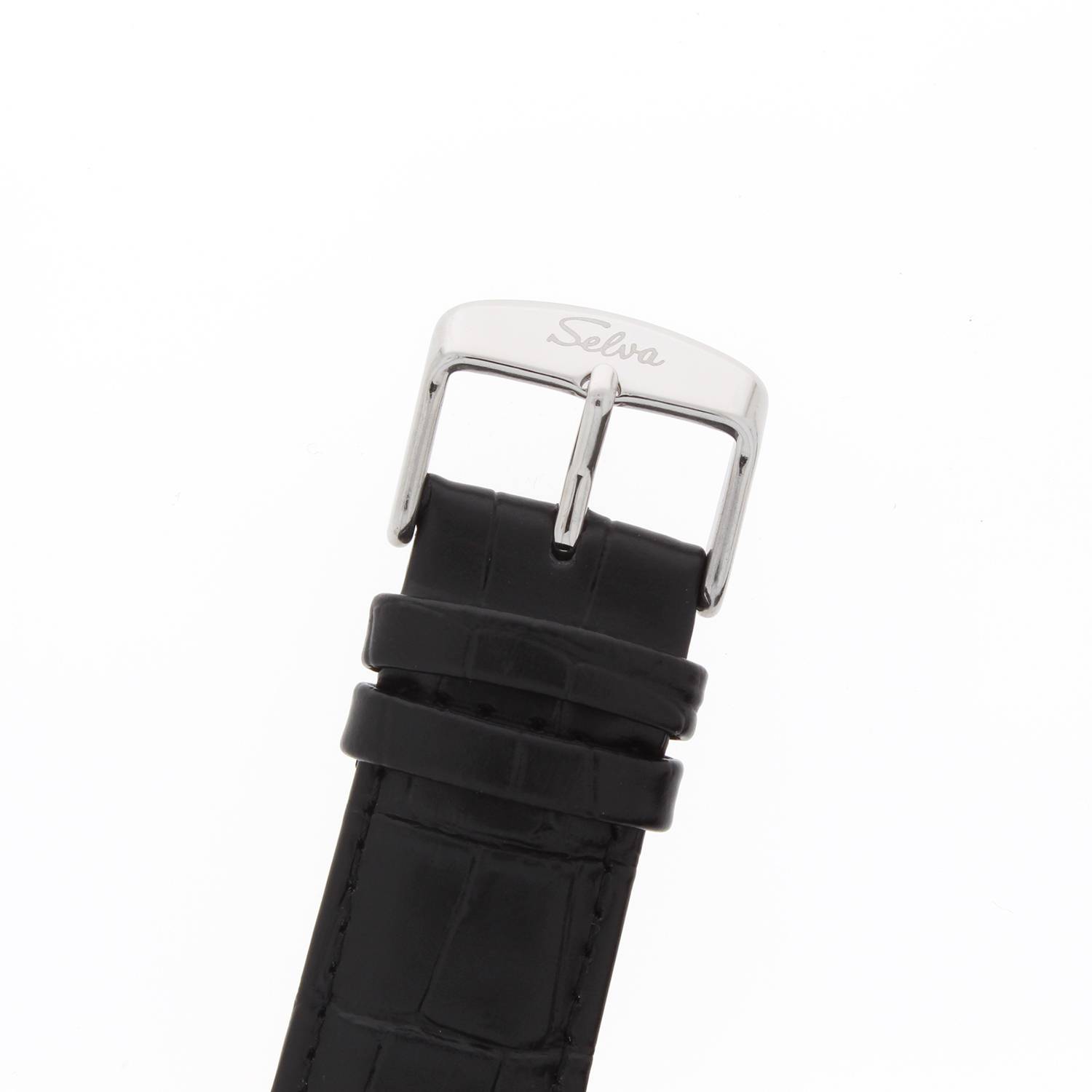 SELVA SELVA Herren-Armbanduhr »Santos« - Sonne/Mond - schwarzes Zifferblatt