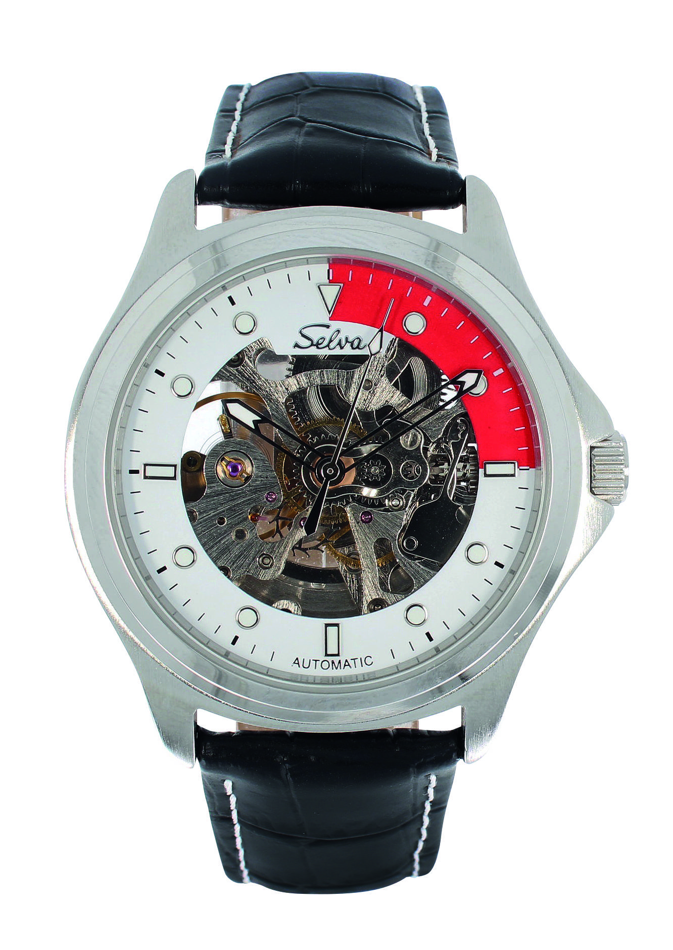 SELVA SELVA Herren-Armbanduhr »Ivo« - creme-rot