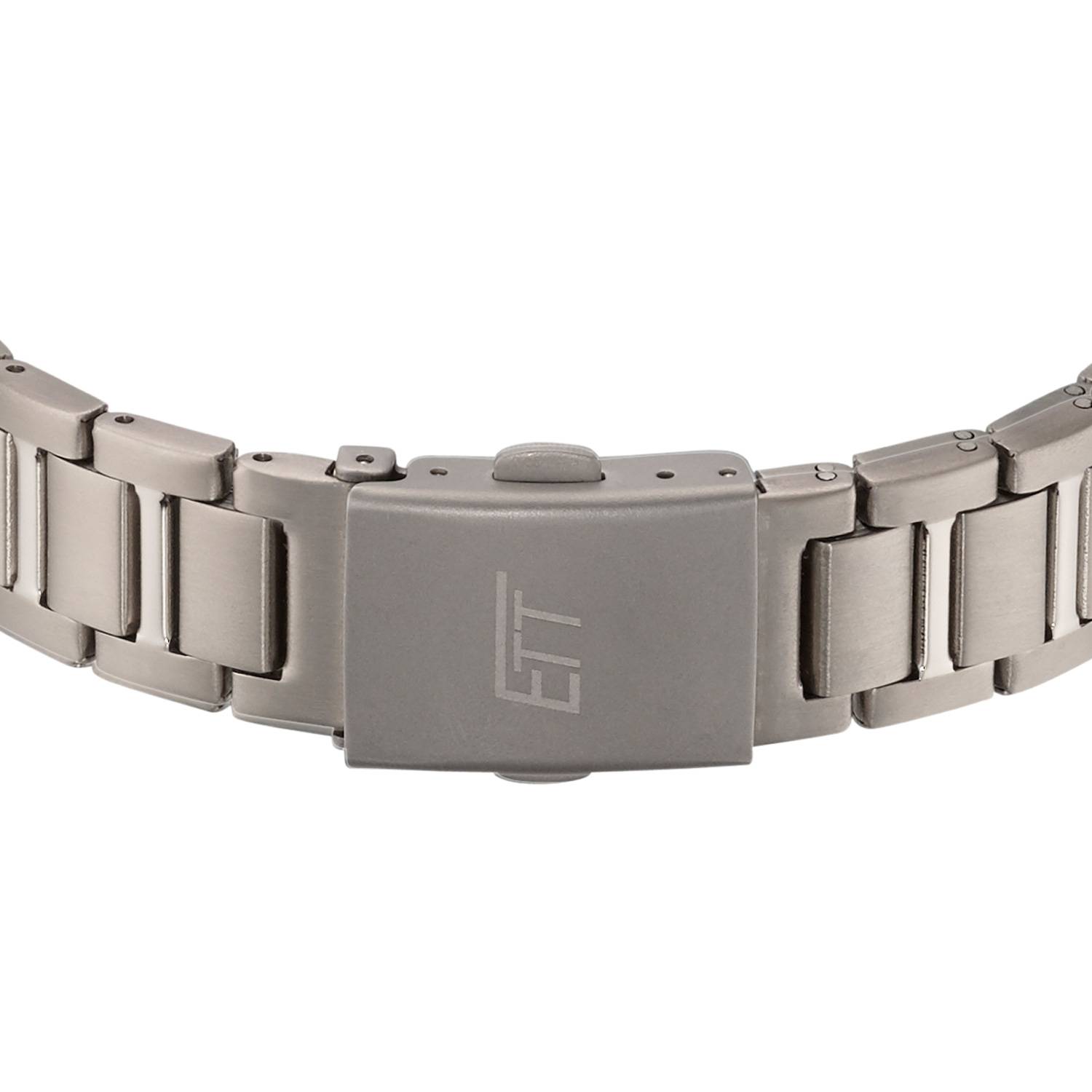 ETT Damenuhr ELT-11326-11M, Funk, Solar, analog, aus Titan, mit Mineralglas