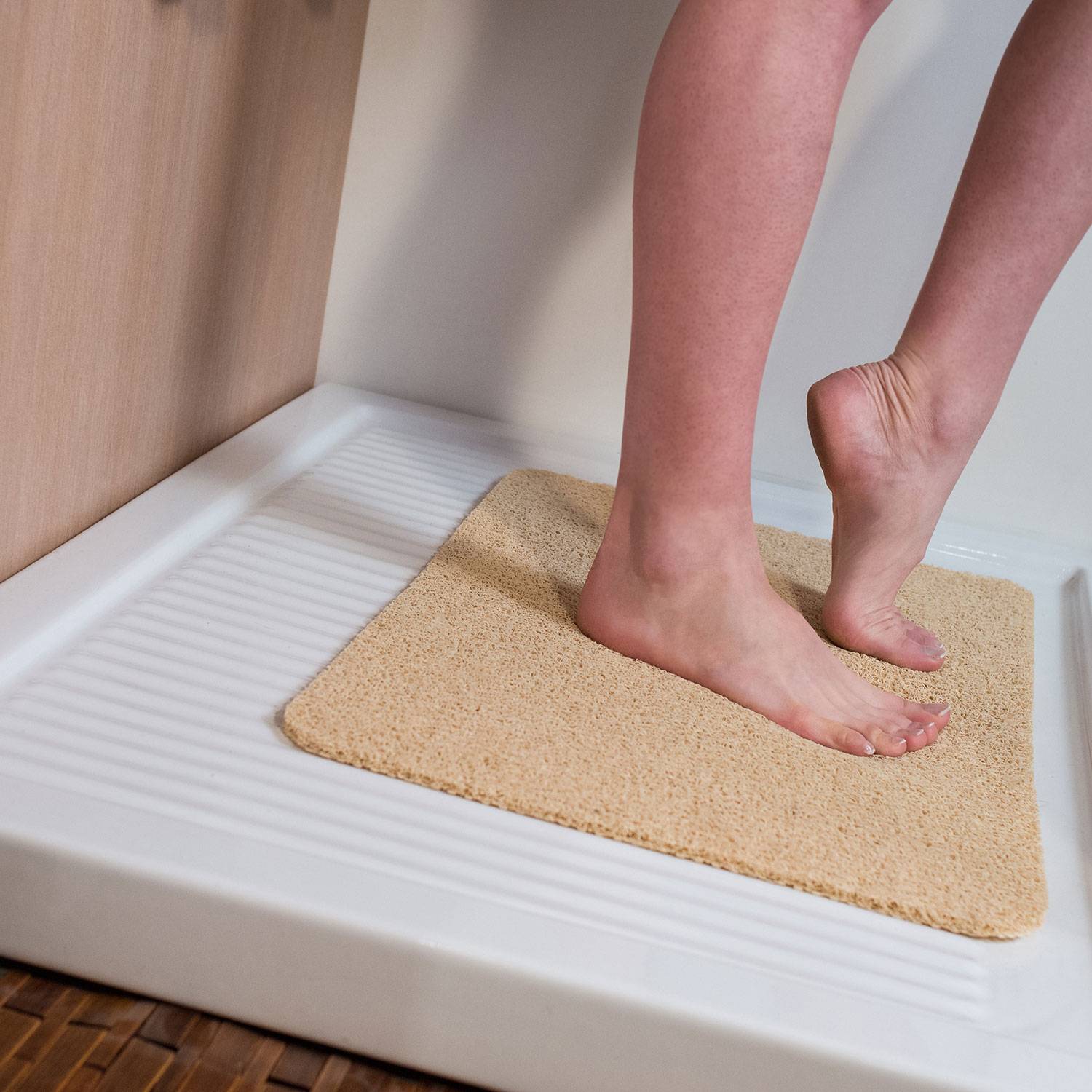 SELVA Sicherheits-Duschmatte, Anti-Rutsch, Beige, 40 x 60 cm