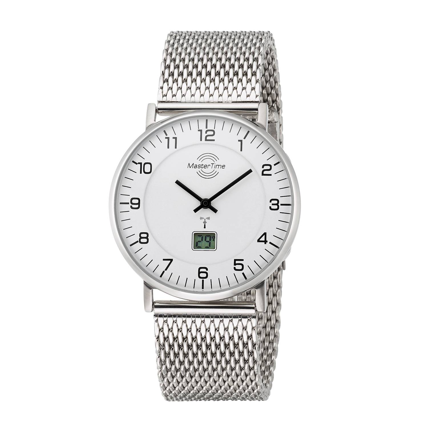 Master Time Herren-Funkuhr MTGS-10558-12M, Quarz, analog-digital, aus Edelstahl