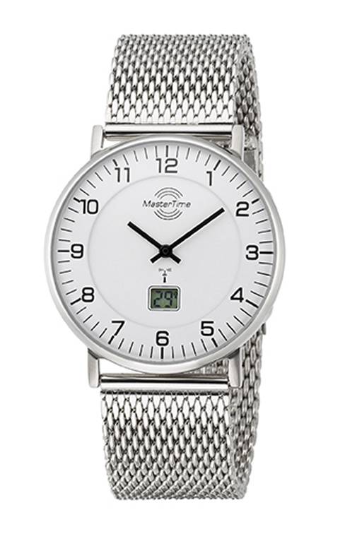 Master Time Herren-Funkuhr MTGS-10558-12M, Quarz, analog-digital, aus Edelstahl