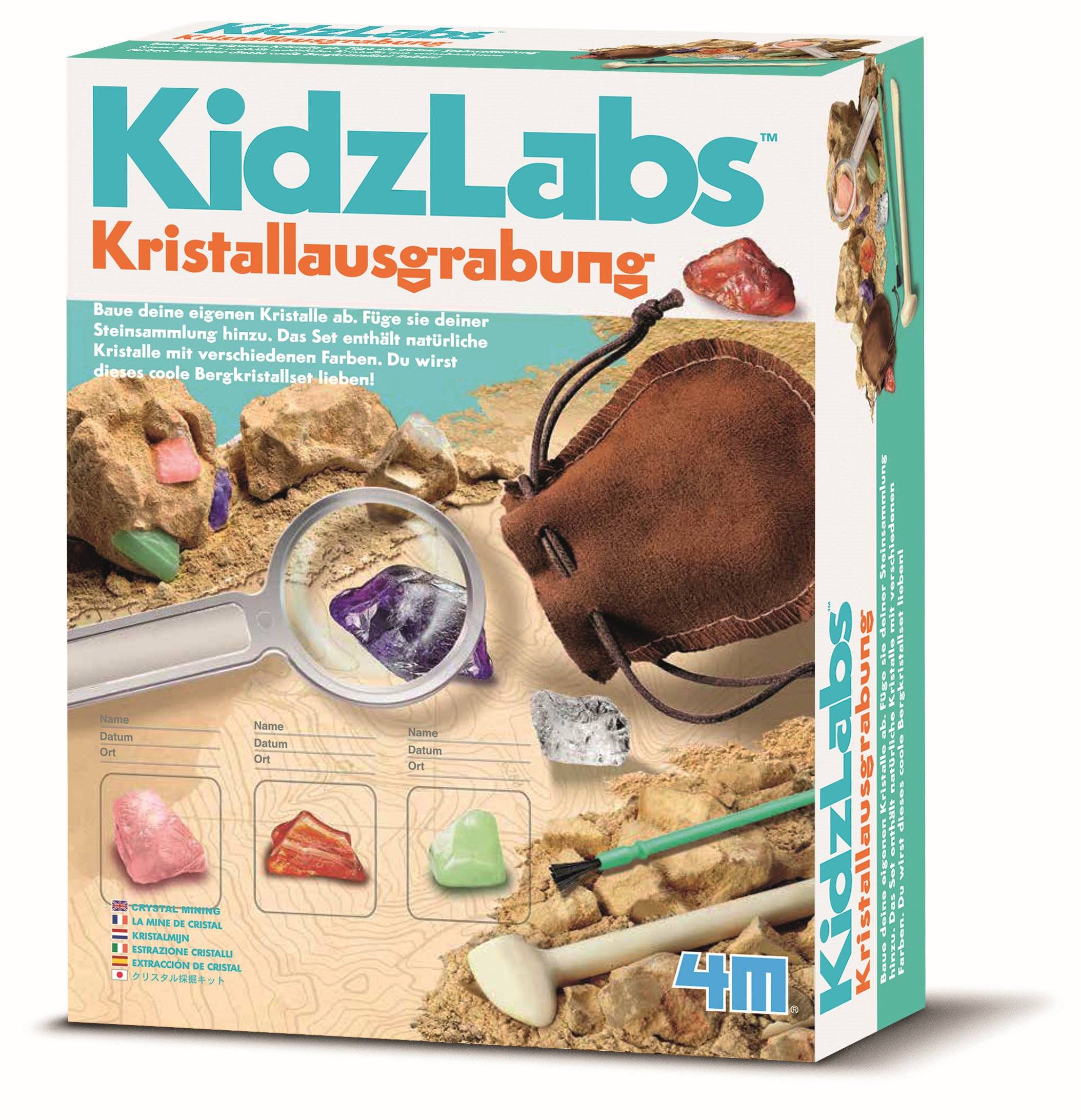 KidzLabs Kristallausgrabung, Entdeckerspiel mit eingeschlossenen Kristallen
