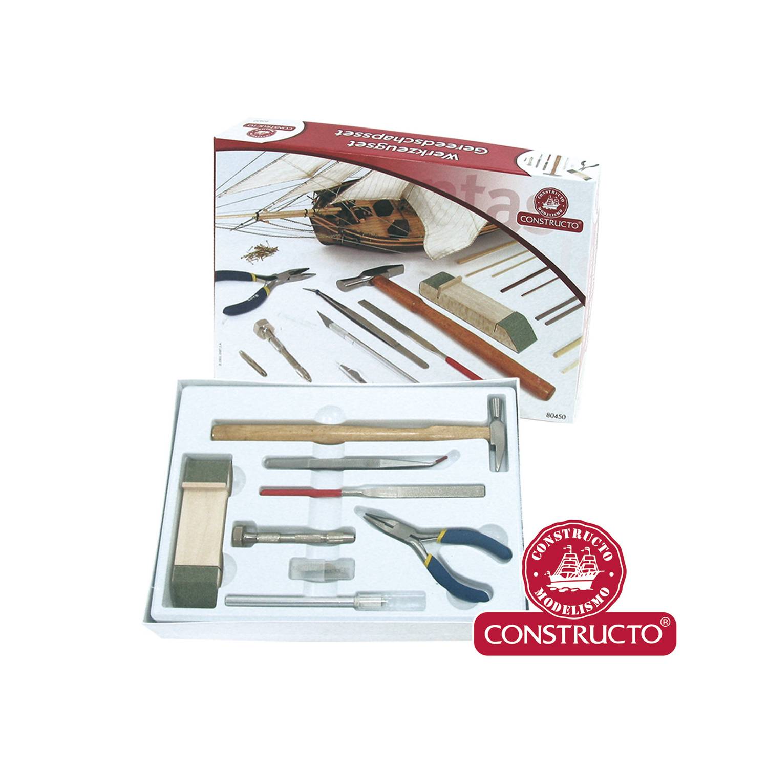 Constructo Grundwerkzeug-Set, Werkzeugkasten, ideal für den Modellbau