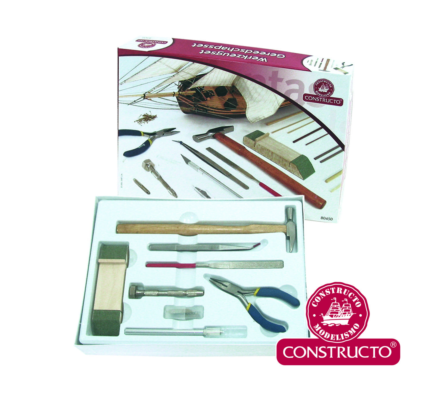 Constructo Grundwerkzeug-Set, Werkzeugkasten, ideal für den Modellbau