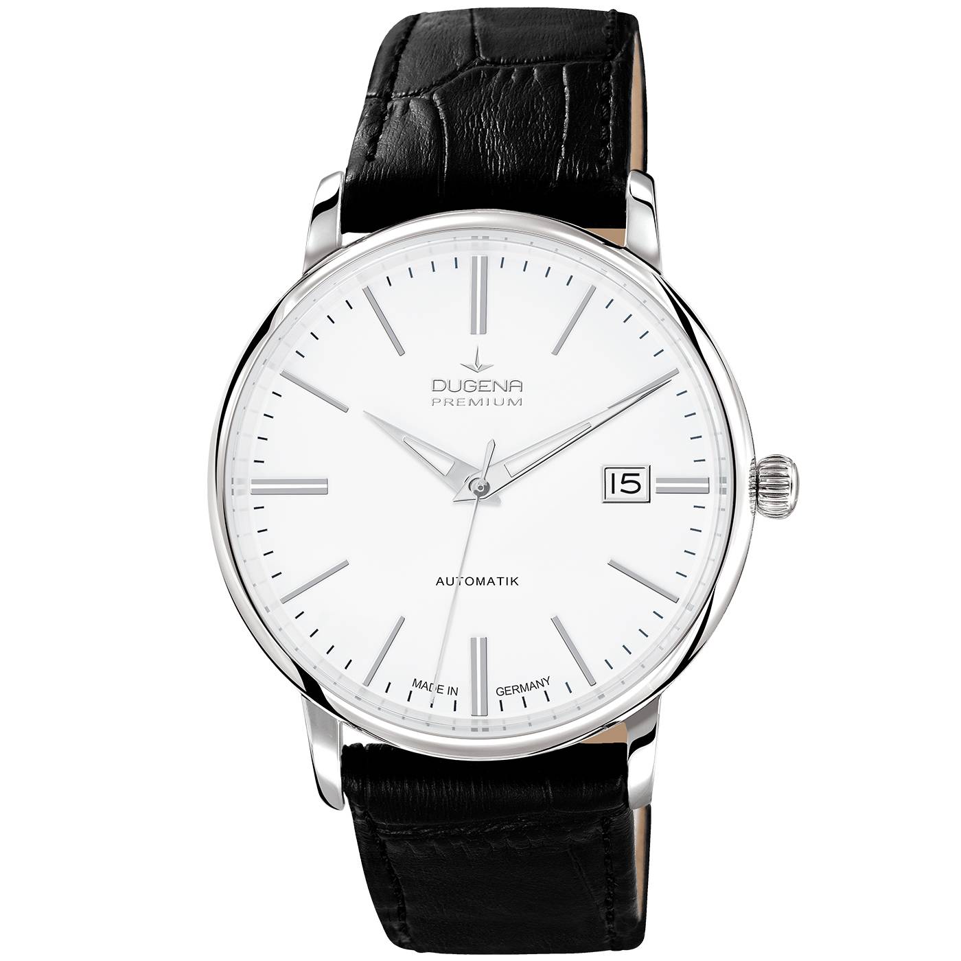 Dugena Herren-Armbanduhr Festa Klassik, Automatik, Edelstahlgehäuse, Saphirglas, 5 bar