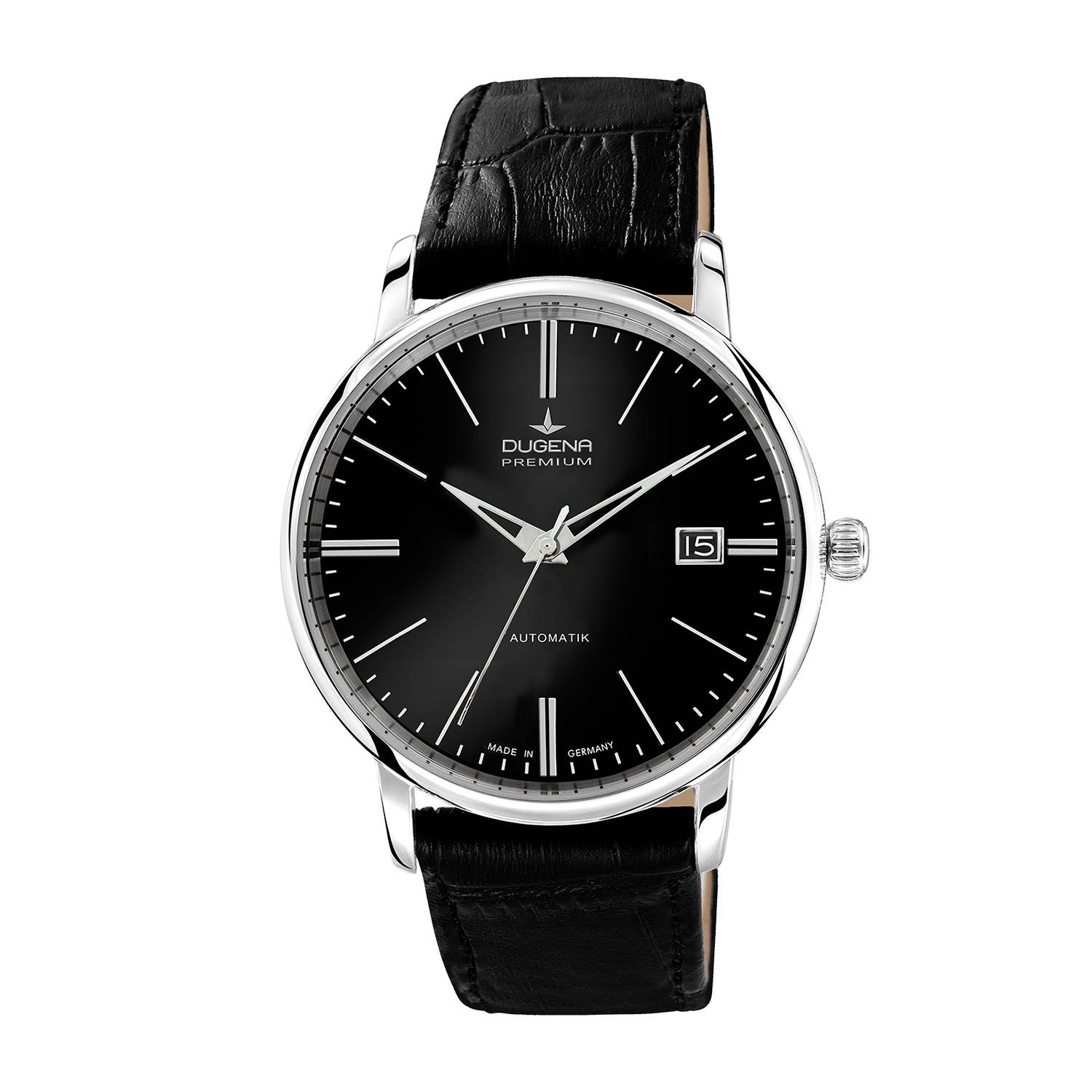 Dugena Herren-Armbanduhr Festa Klassik, Automatik, Edelstahlgehäuse, Saphirglas, 5 bar