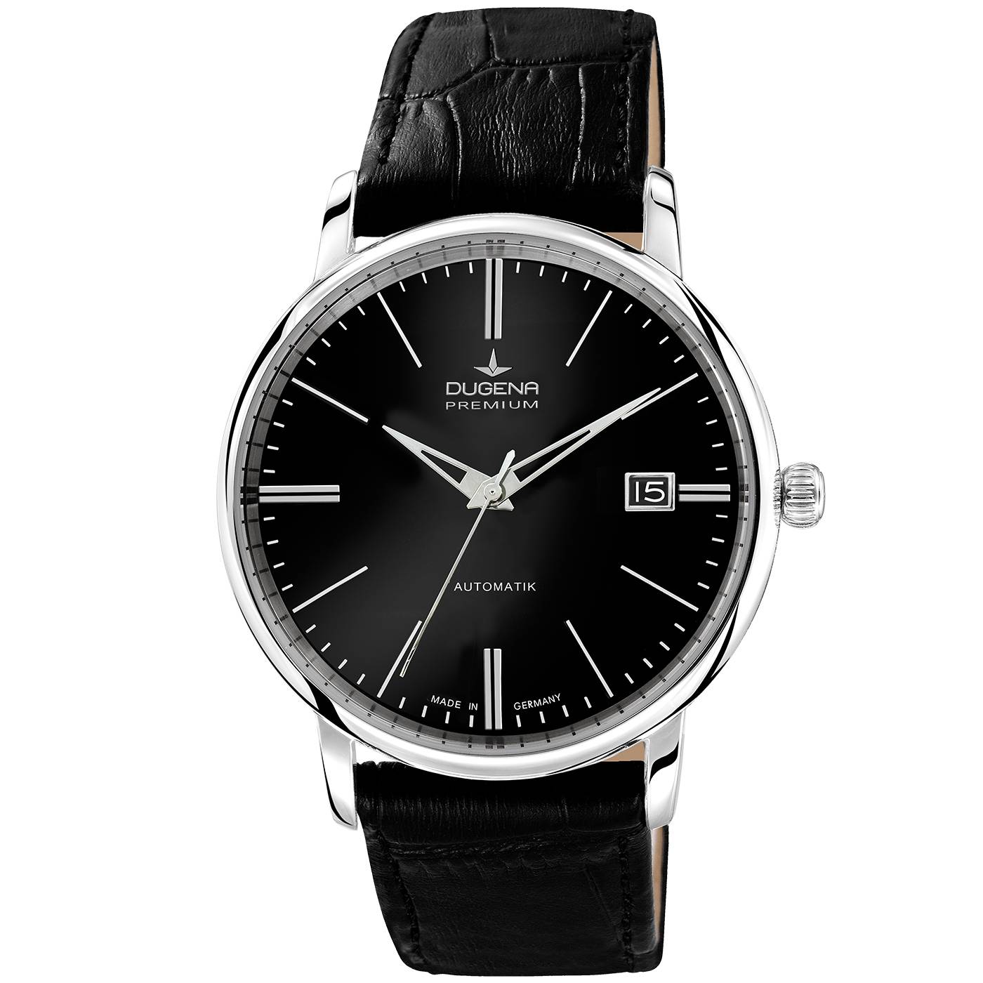 Dugena Herren-Armbanduhr Festa Klassik, Automatik, Edelstahlgehäuse, Saphirglas, 5 bar