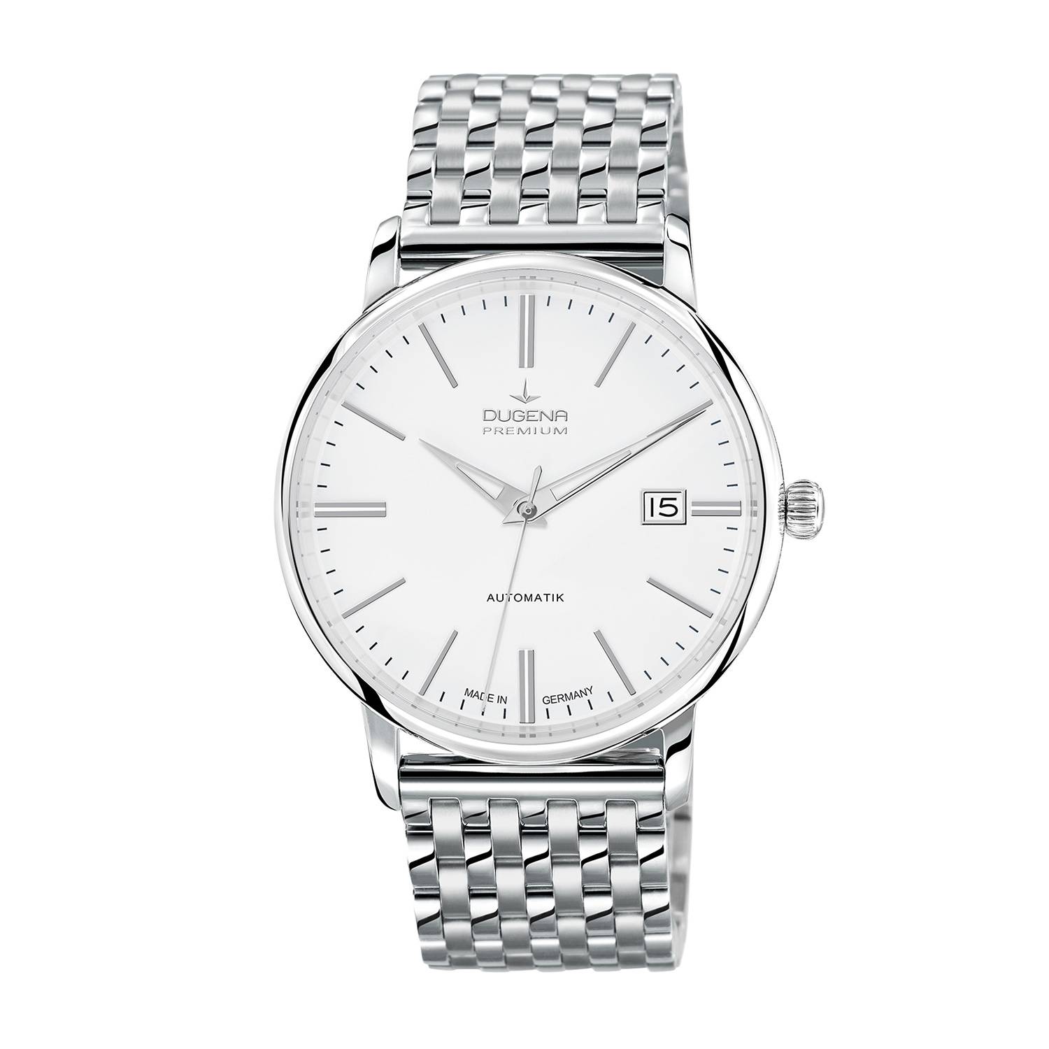 Dugena Herren-Armbanduhr Festa Klassik, Automatik, Edelstahlgehäuse, Saphirglas, 5 bar