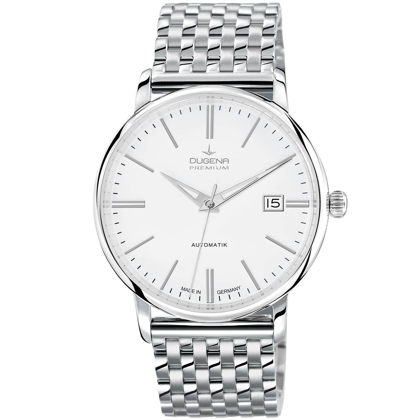 Dugena Herren-Armbanduhr Festa Klassik, Automatik, Edelstahlgehäuse, Saphirglas, 5 bar