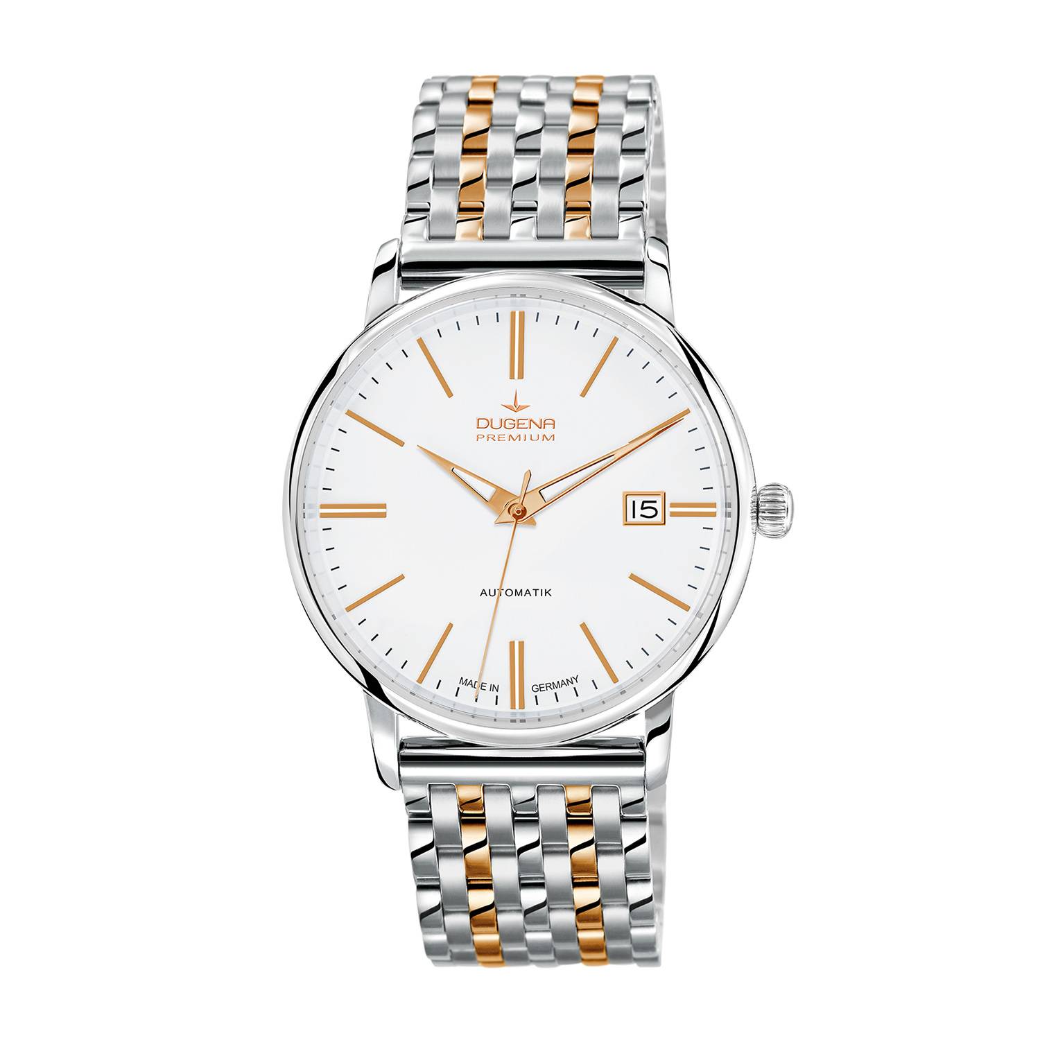 Dugena Herren-Armbanduhr Festa Klassik, Automatik, Edelstahlgehäuse, Saphirglas, 5 bar