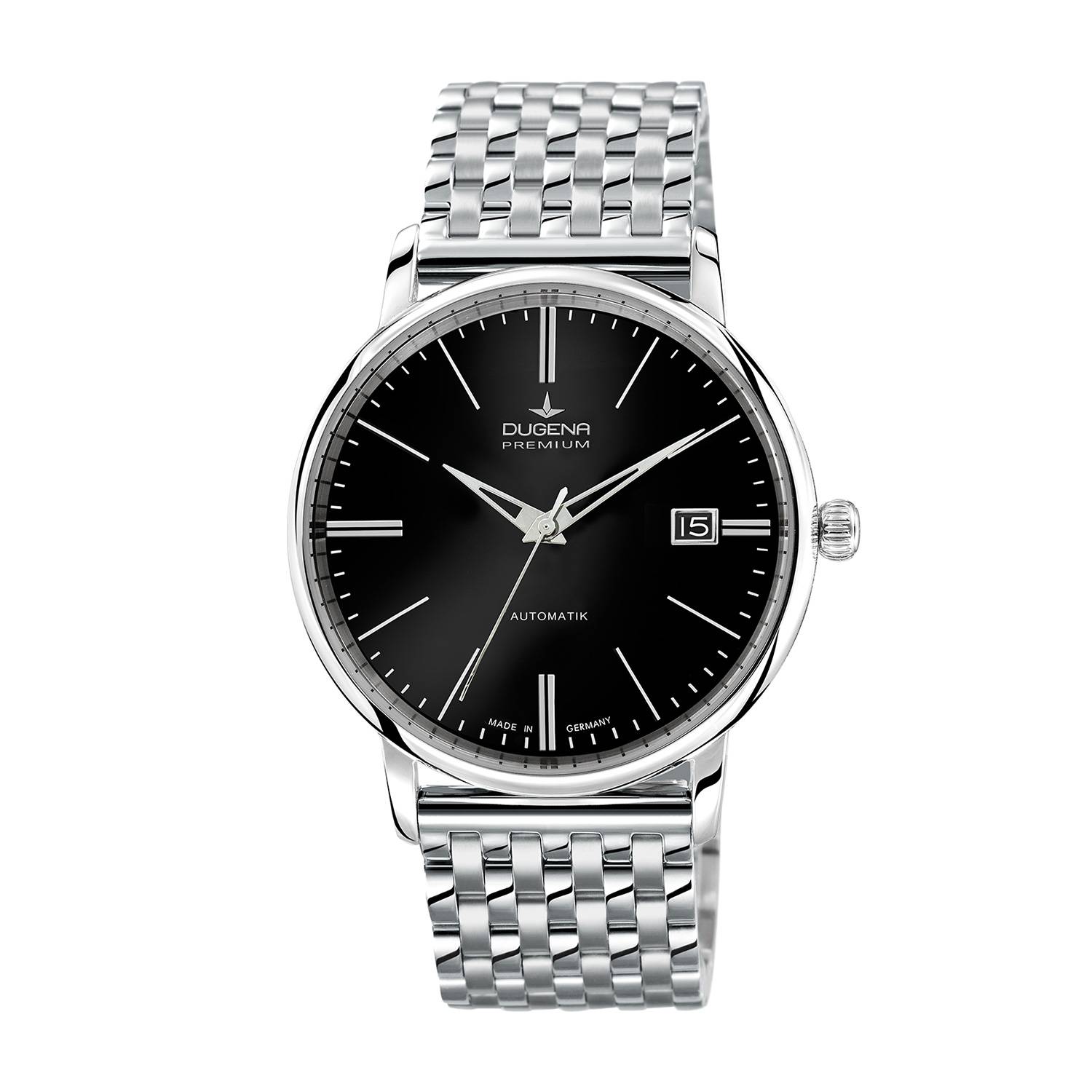 Dugena Herren-Armbanduhr Festa Klassik, Automatik, Edelstahlgehäuse, Saphirglas, 5 bar