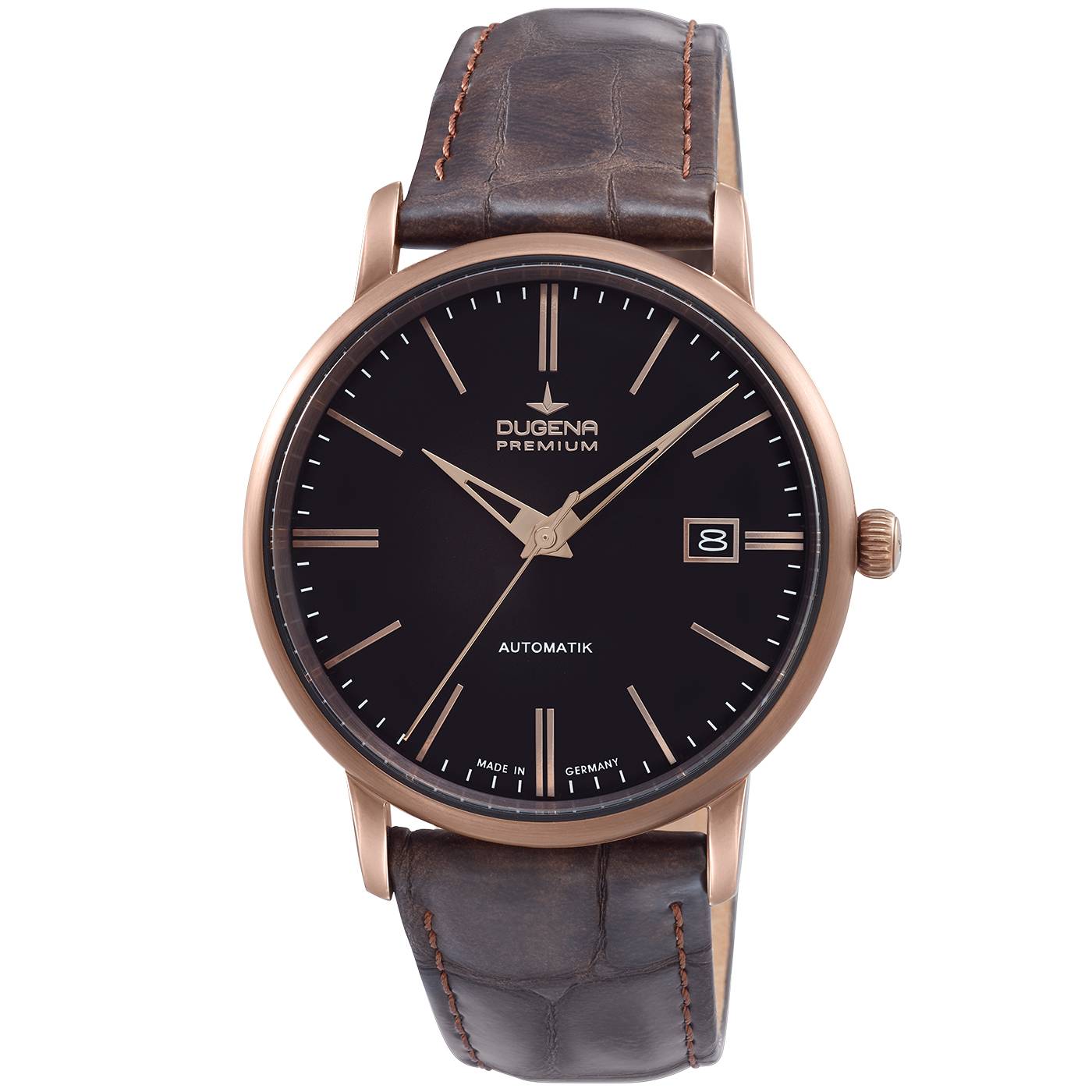 Dugena Herren-Armbanduhr Festa Klassik, Automatik, Edelstahlgehäuse, Saphirglas, 5 bar