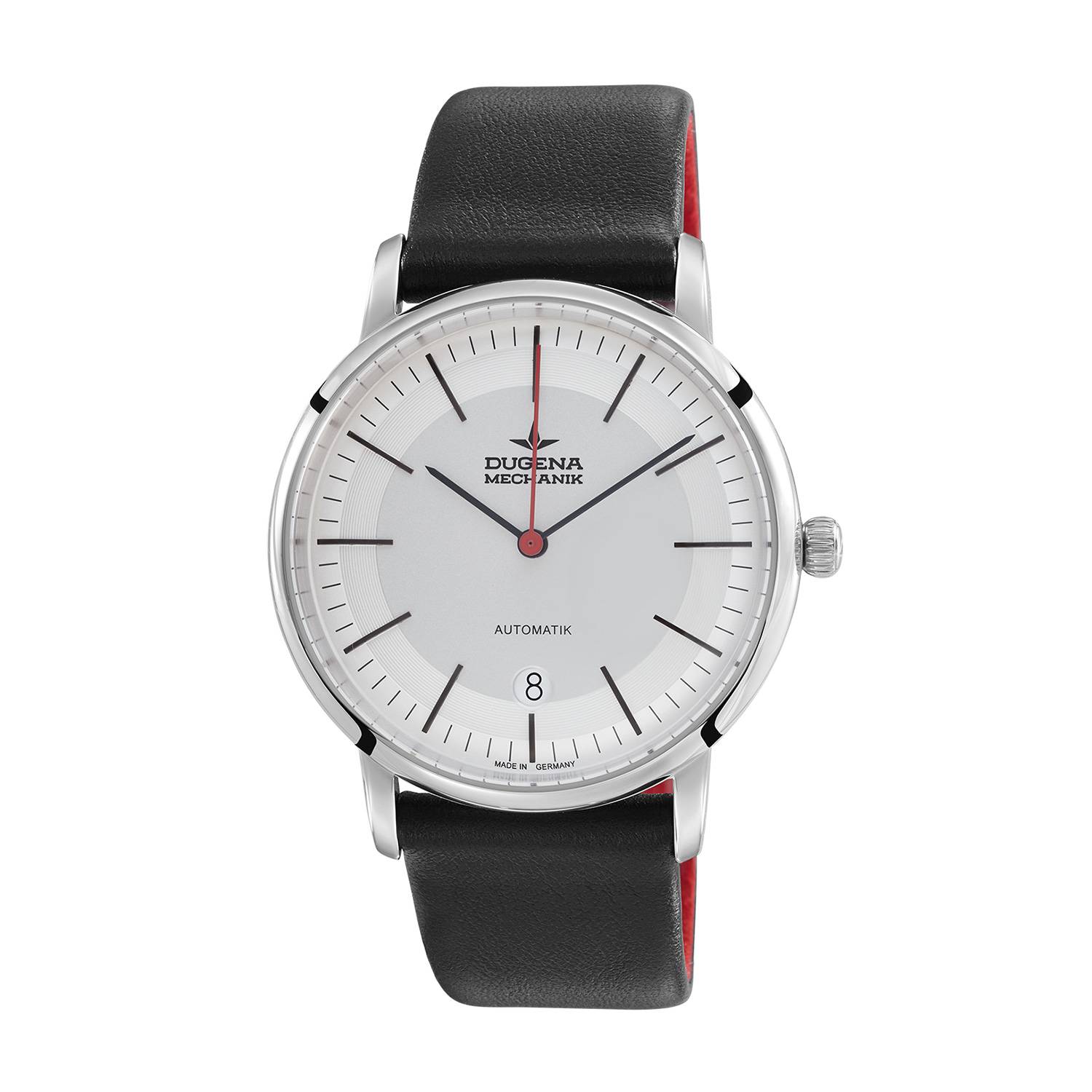 Dugena Herrenuhr 7000361 Festa Bauhaus, Automatik, Edelstahl, Lederarmband