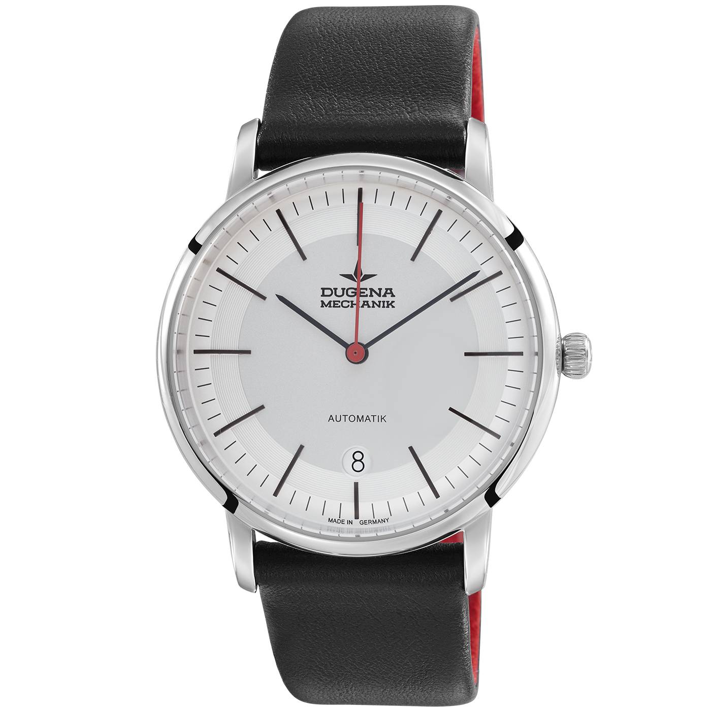 Dugena Herrenuhr 7000361 Festa Bauhaus, Automatik, Edelstahl, Lederarmband