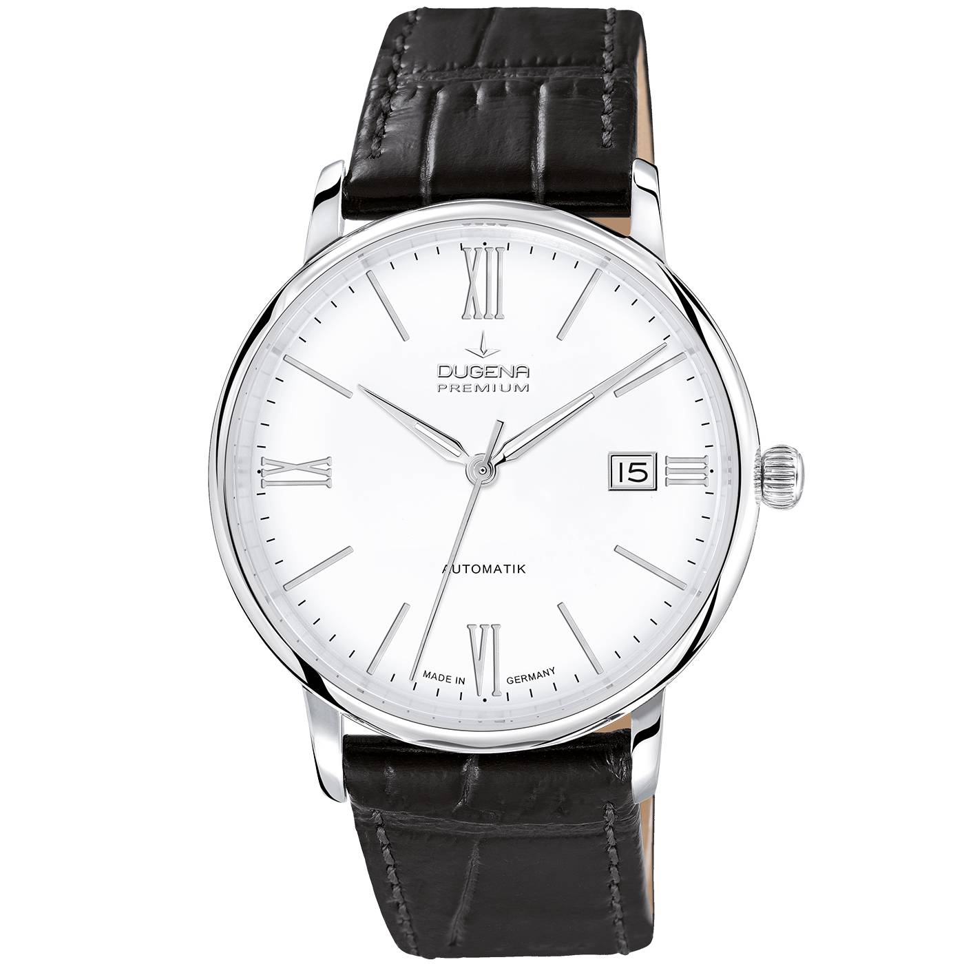 Dugena Herren-Armbanduhr Festa Roma, Automatik, Edelstahlgehäuse, Saphirglas, 5 bar