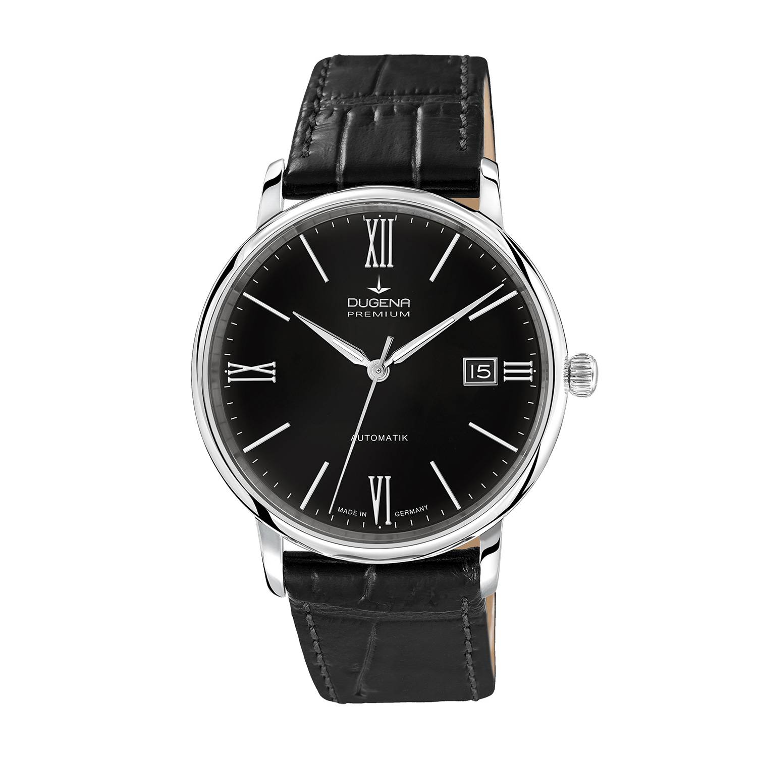 Dugena Herren-Armbanduhr Festa Roma, Automatik, Edelstahlgehäuse, Saphirglas, 5 bar