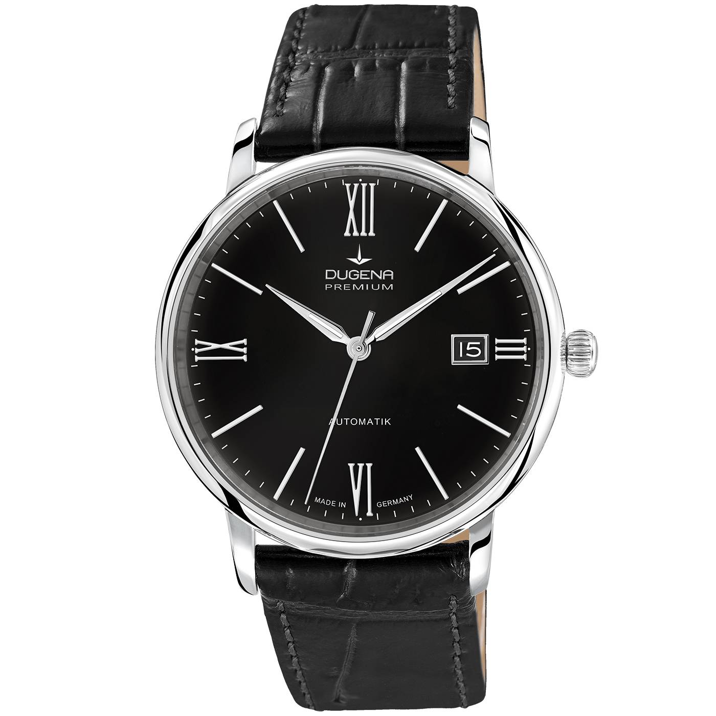 Dugena Herren-Armbanduhr Festa Roma, Automatik, Edelstahlgehäuse, Saphirglas, 5 bar