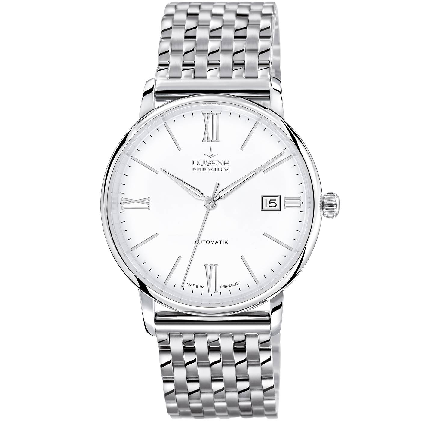Dugena Herren-Armbanduhr Festa Roma, Automatik, Edelstahlgehäuse, Saphirglas, 5 bar