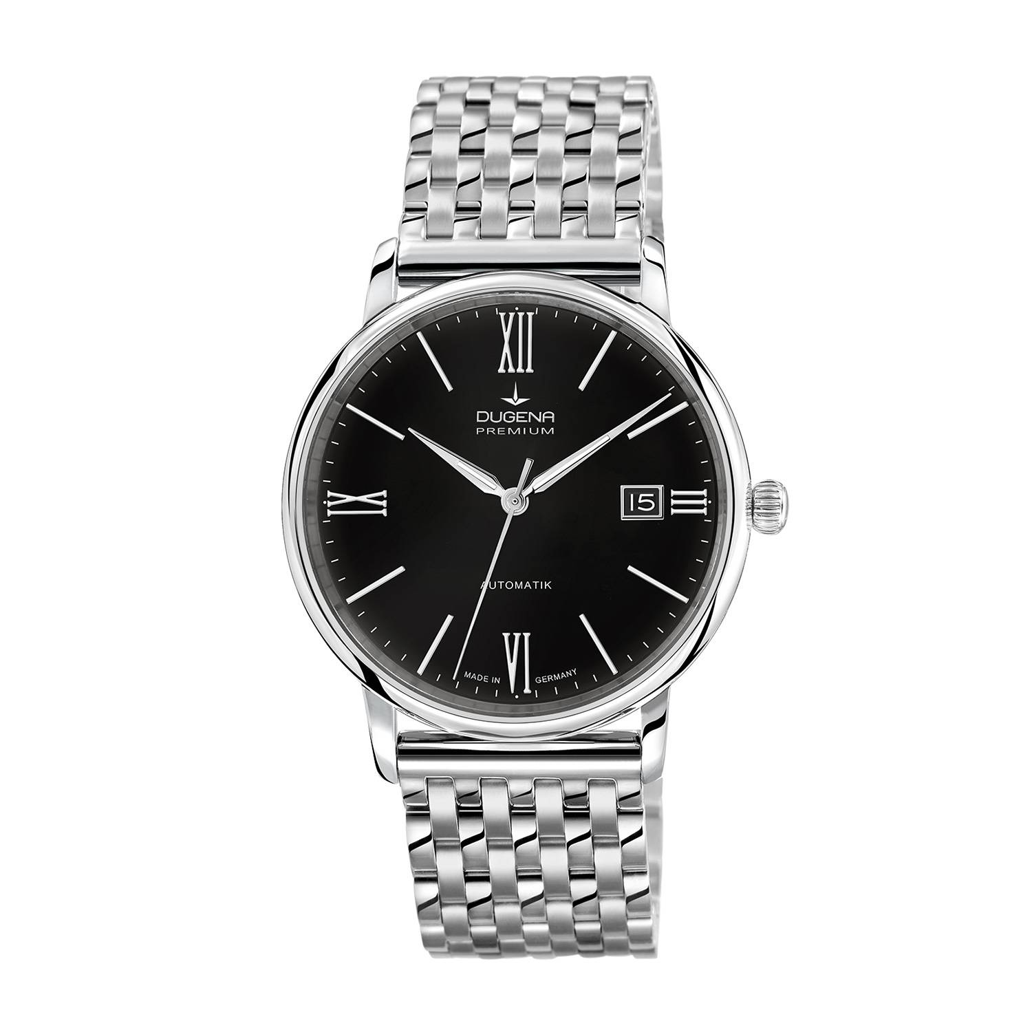 Dugena Herren-Armbanduhr Festa Roma, Automatik, Edelstahlgehäuse, Saphirglas, 5 bar