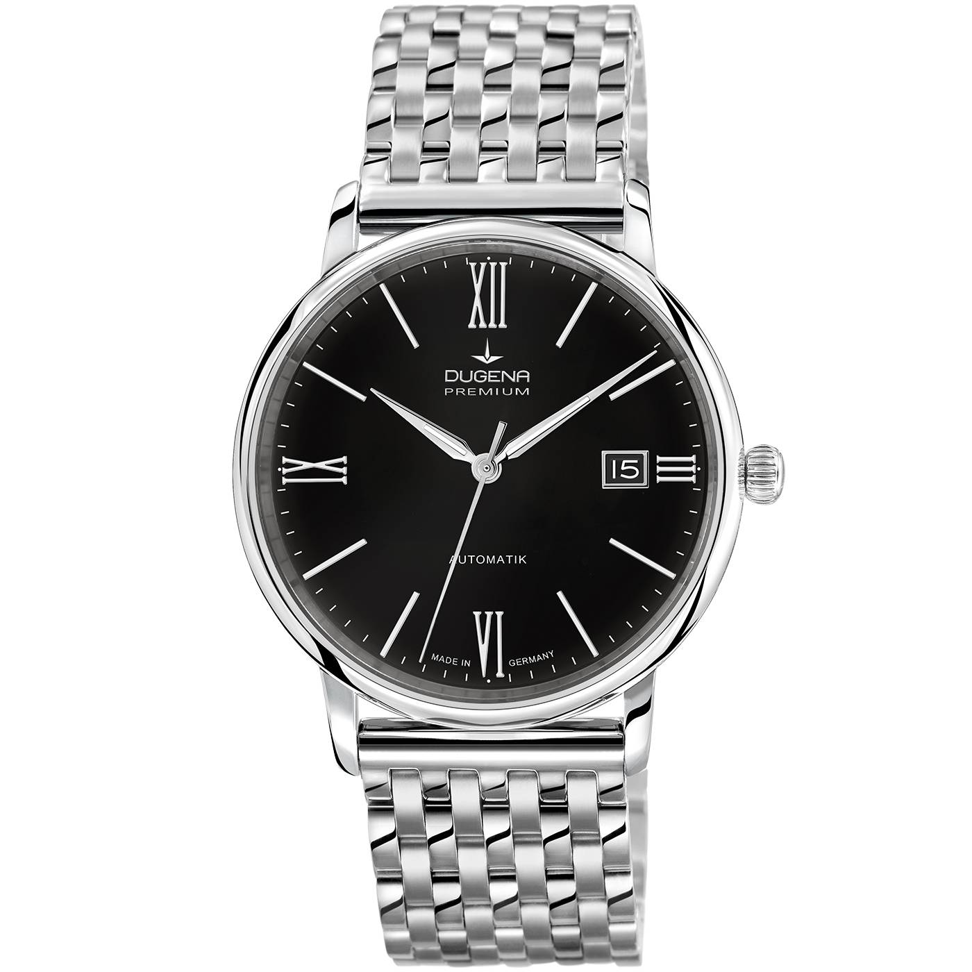 Dugena Herren-Armbanduhr Festa Roma, Automatik, Edelstahlgehäuse, Saphirglas, 5 bar