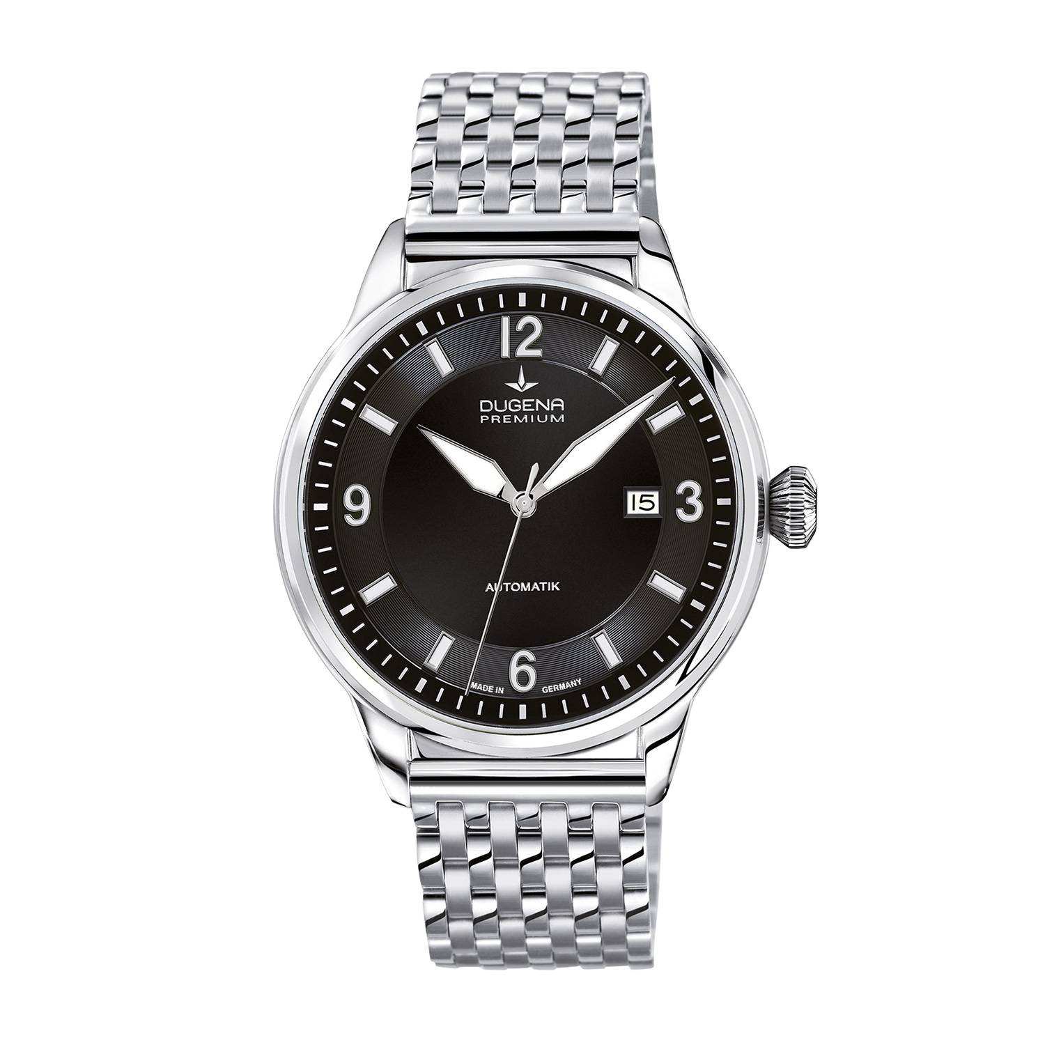 Dugena Herrenuhr 7090300 Kappa 1, Automatik, Silber-Schwarz, Edelstahl
